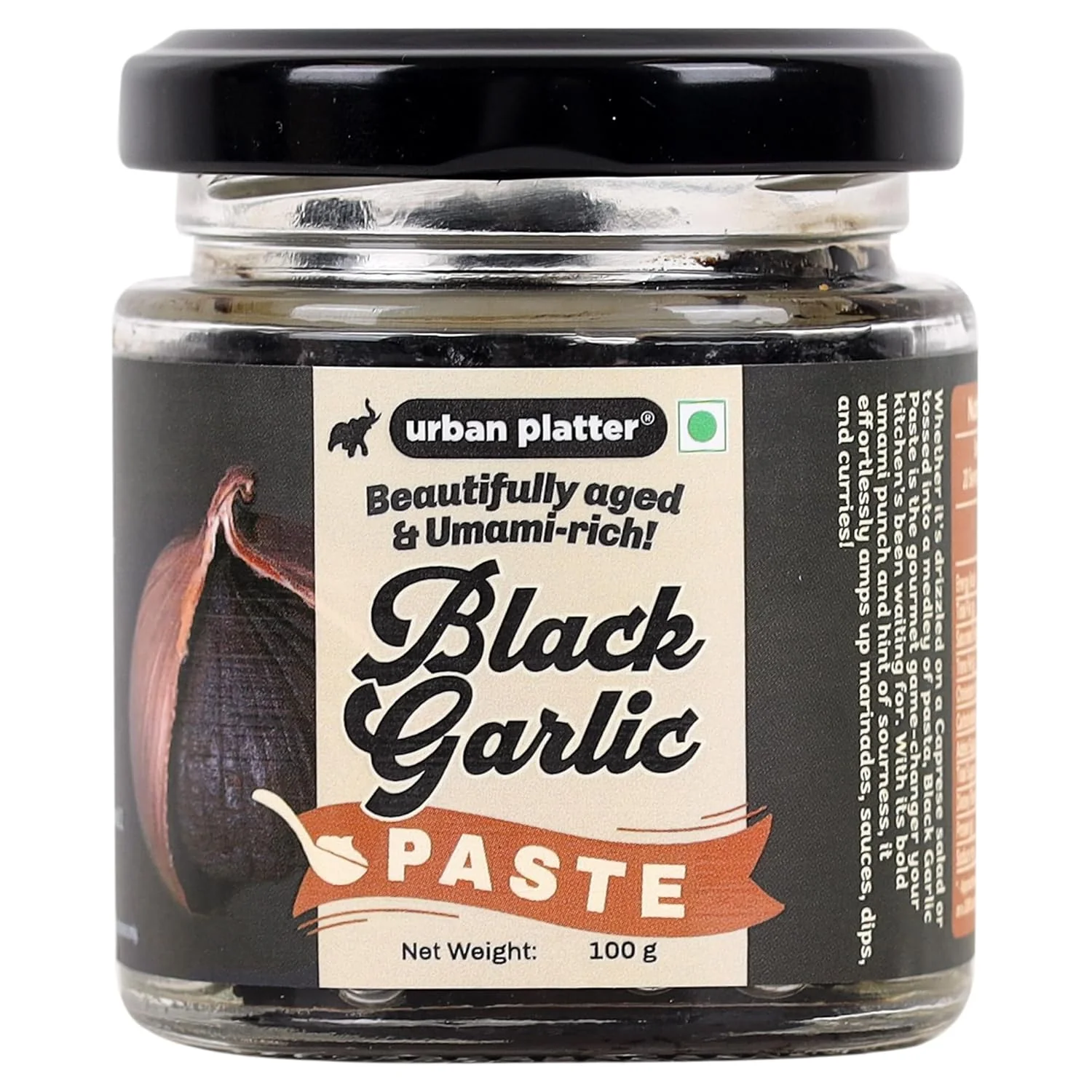 Black Garlic Paste, 100g [Umami-Rich, Slowly-aged, Functional Food, No preservatives]
