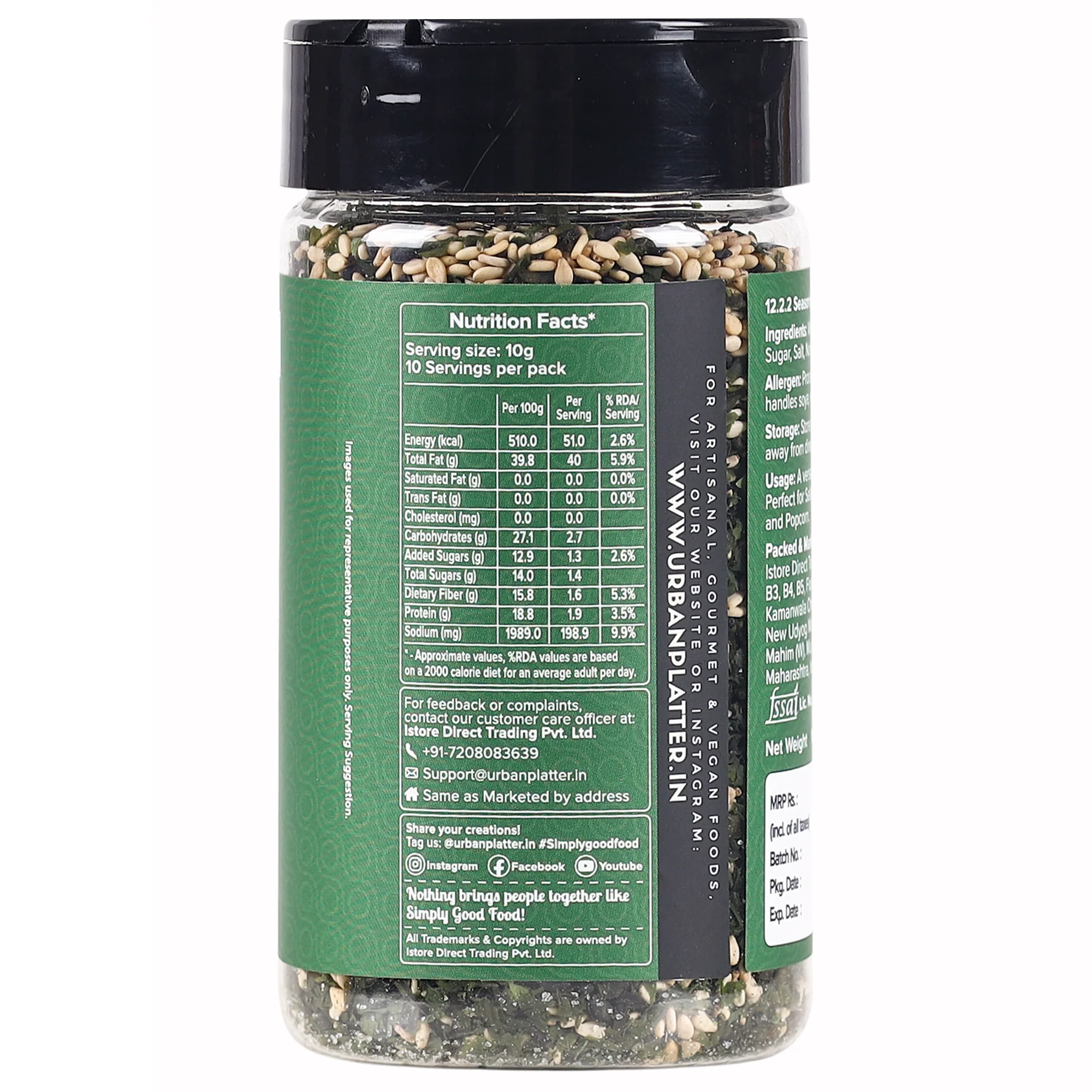 Nori Komi Furikake Seasoning, 100g (Japanese Style, Made with Ao Nori, Sesame Seeds, Pink Salt, Season rice balls, sprinkle on Japanese Appetizers and more) - Image 3