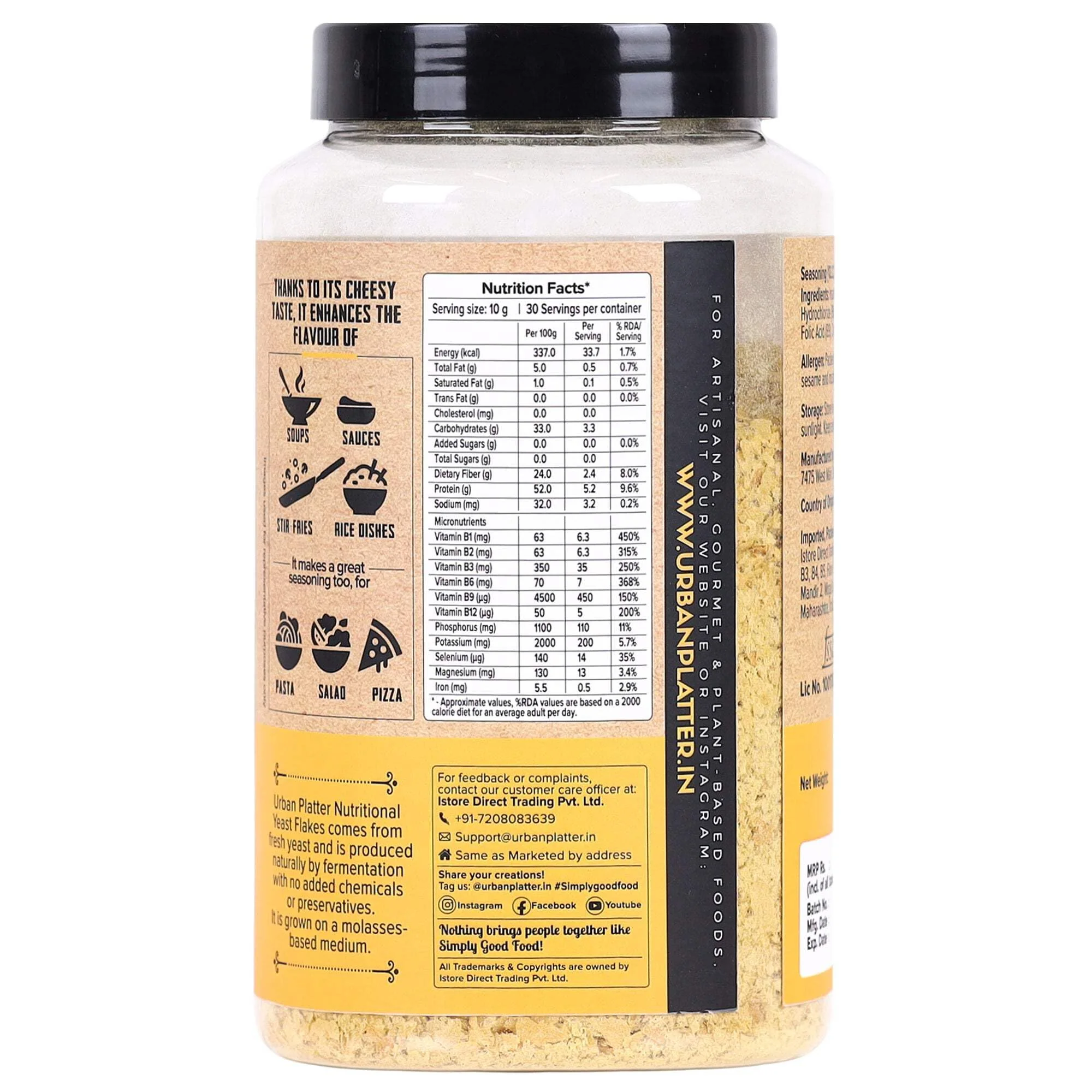 Nutritional Yeast Flakes, 300g (Rich in Vitamin B12, Gluten-free, Perfectly Plant-Based Nutty and Cheesy Nooch, Savoury Seasoning) - Image 2