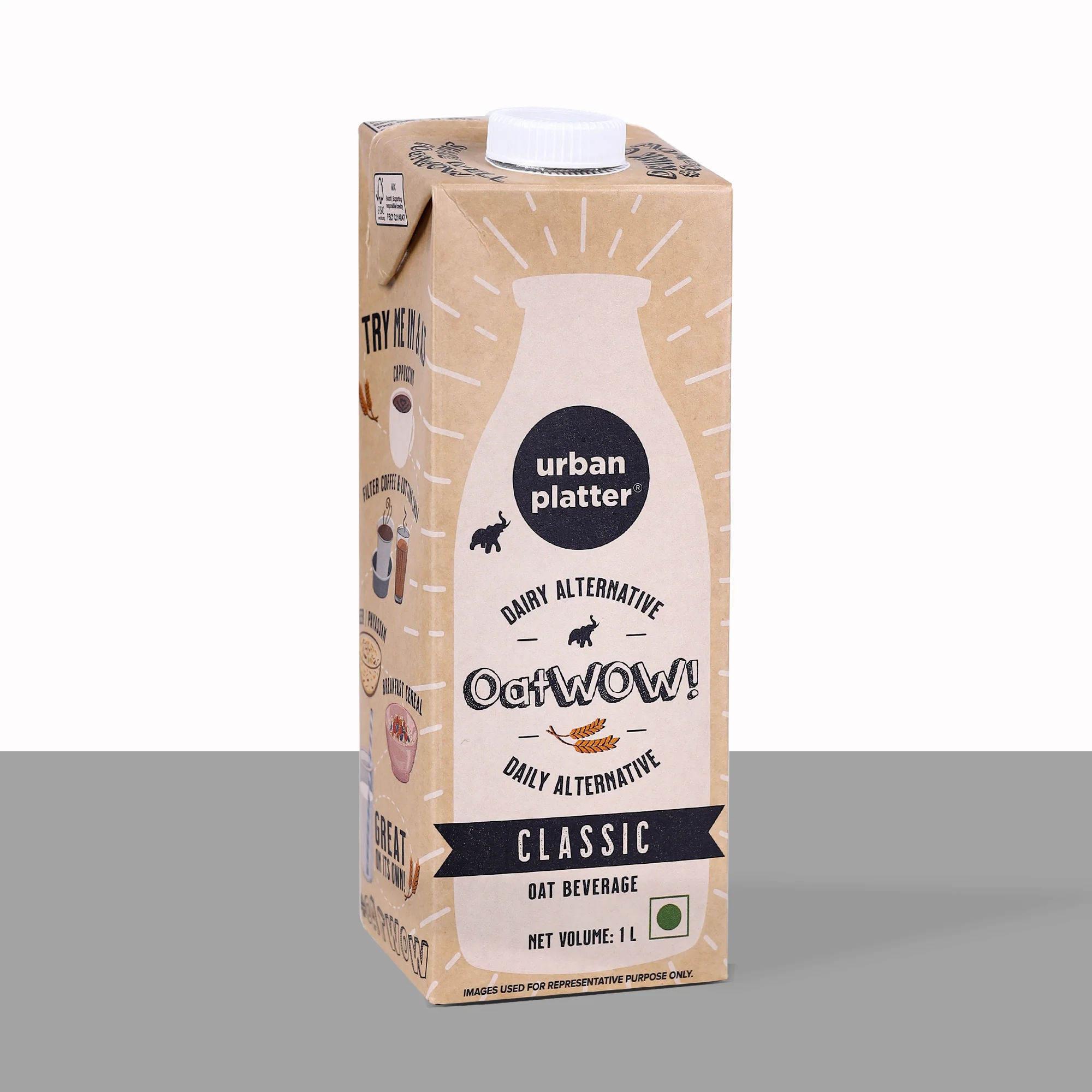 OatWOW Classic Oat Beverage, 1L [Plant-based /Milk Alternative] - Image 2