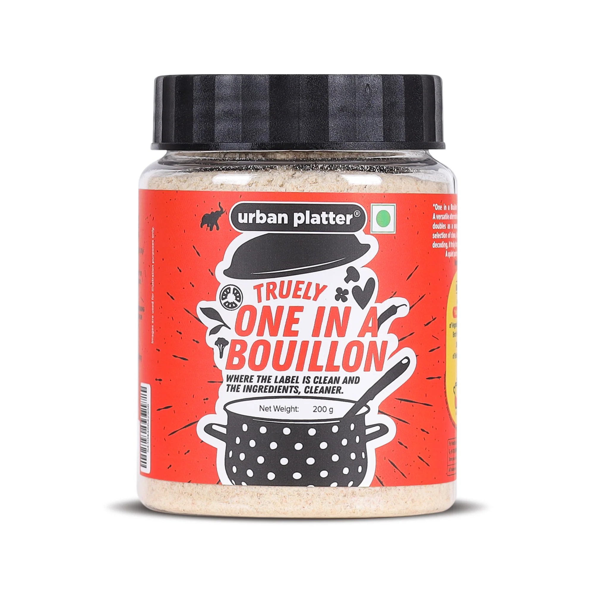 One in a Bouillon, 200g (Instant Vegetable Broth Powder | Perfectly Plant-based Umami Base | Clean-Label | Additive, Preservative and MSG free)