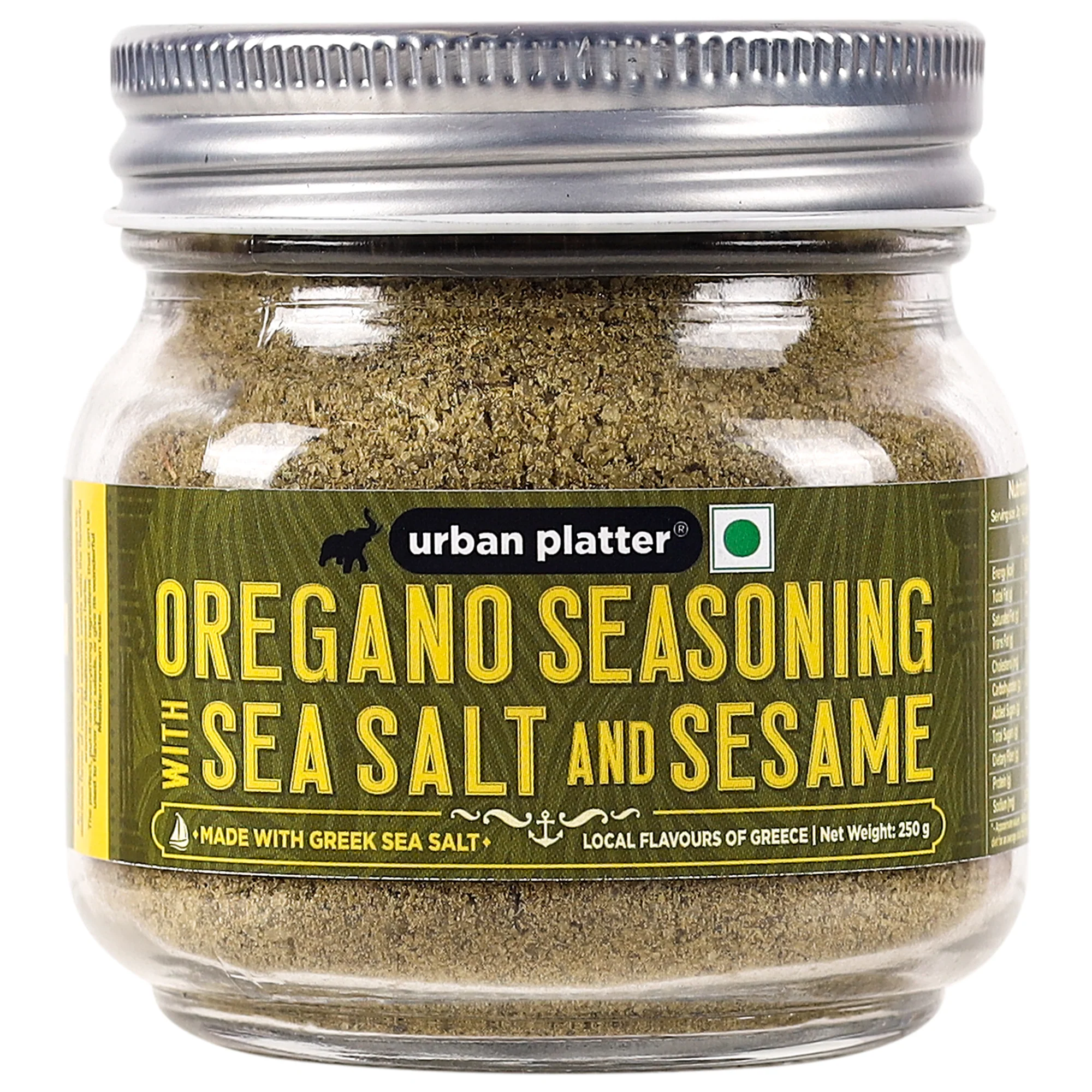 Oregano Seasoning with Sea Salt and Sesame, 250g (Product of Greece, Made from Greek Sea Salt, Mediterranean Herb, Season Vegetables)
