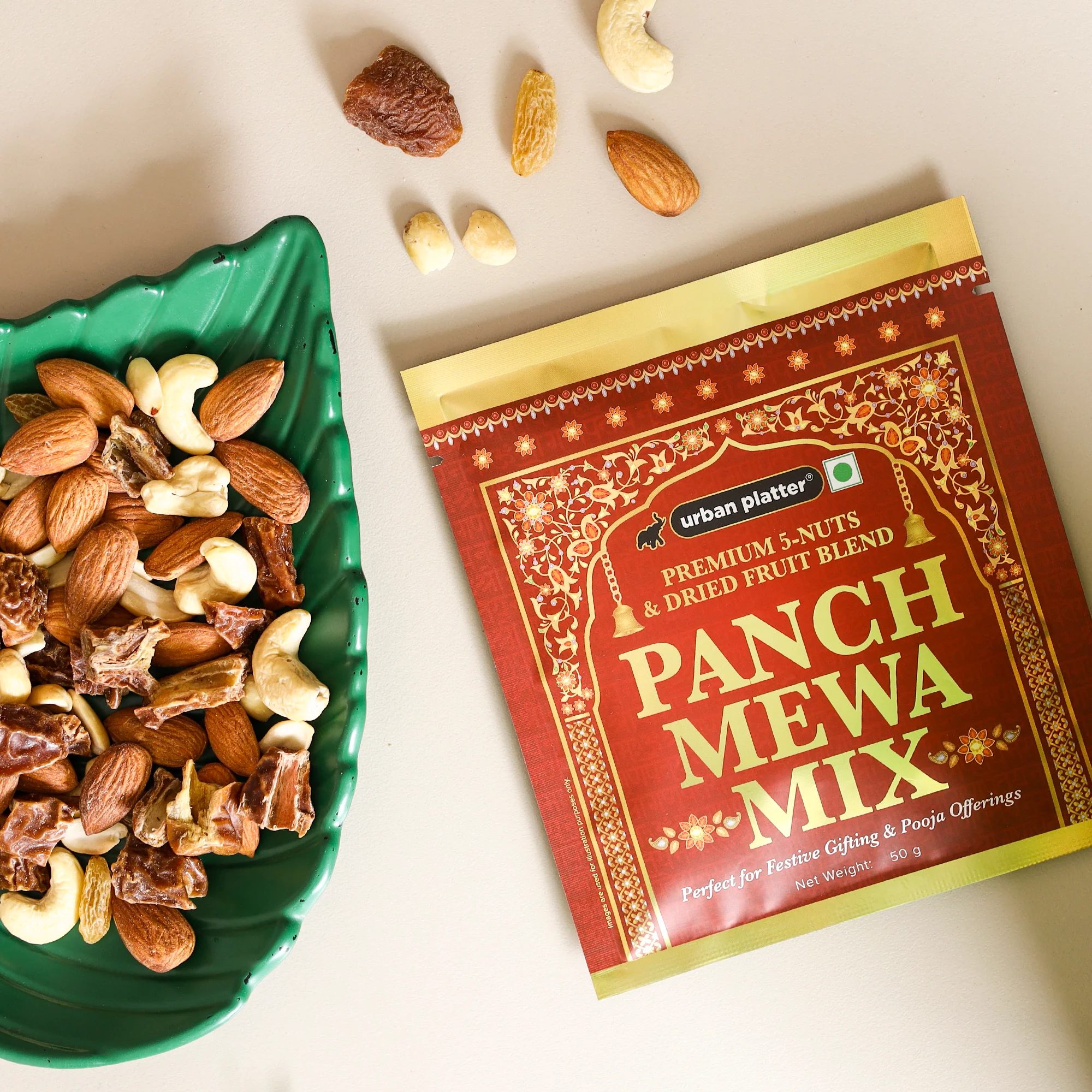 Panch Mewa Mix, 50g (Premium 5-Nuts & Dried Fruits Blend | Perfect for Festive Gifting & Pooja Offerings | Healthy Snacking) - Image 3