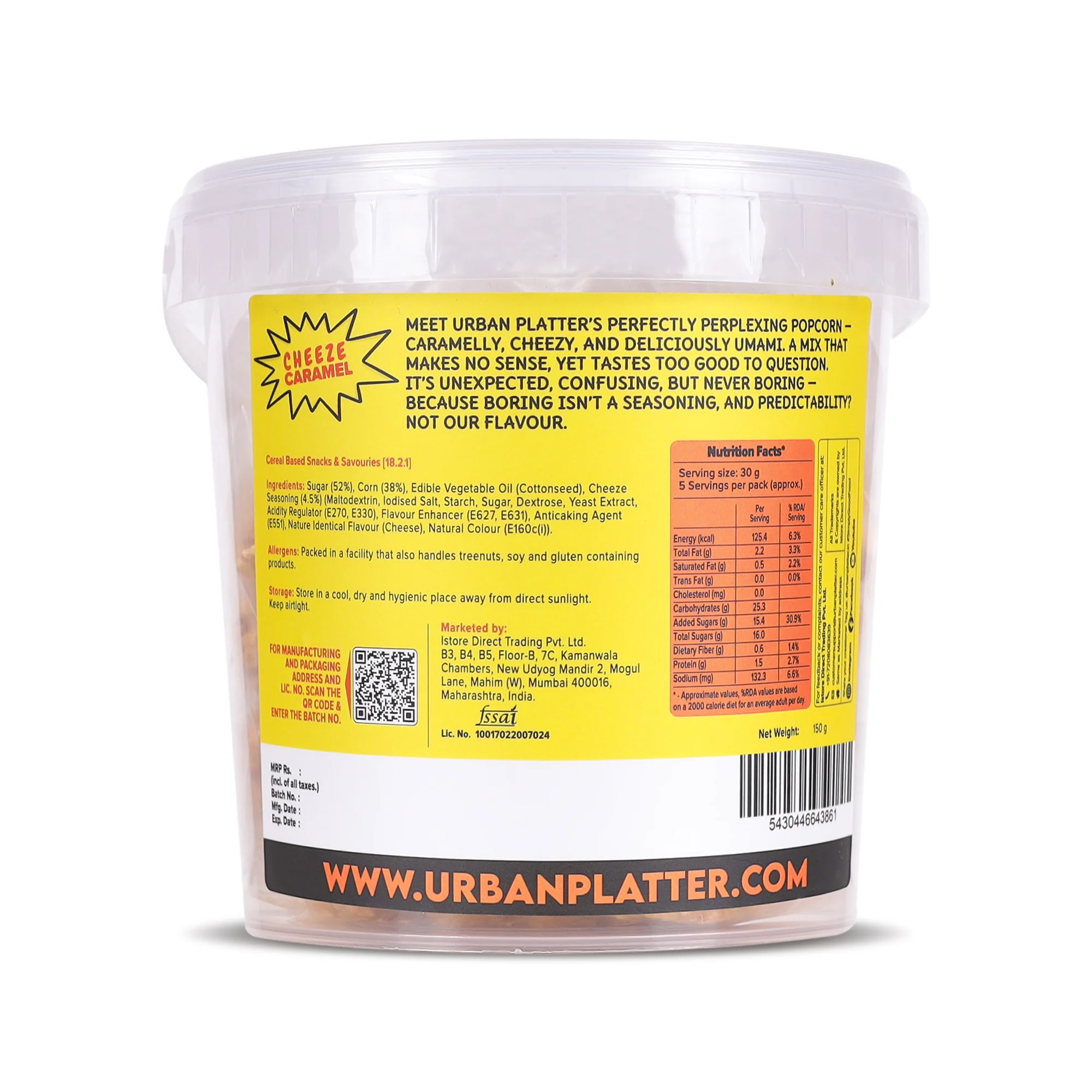 Perfectly Perplexing Popcorn - Cheeze Caramel, 150g (Tub of Caramel Popcorn with Umami Cheeze, Ready to eat snack) - Image 2