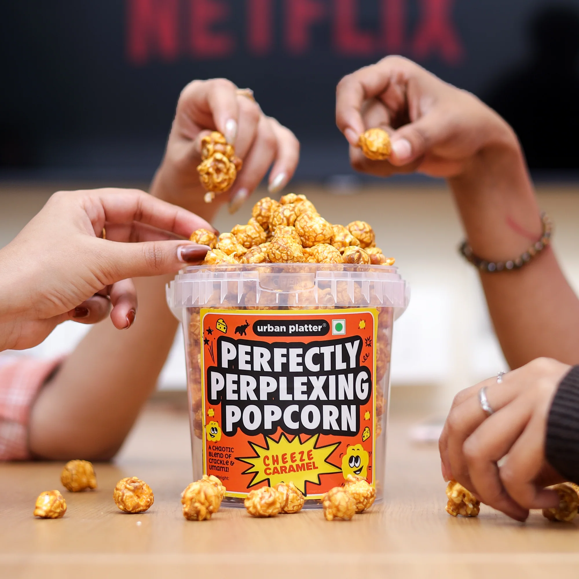 Perfectly Perplexing Popcorn - Cheeze Caramel, 150g (Tub of Caramel Popcorn with Umami Cheeze, Ready to eat snack) - Image 3