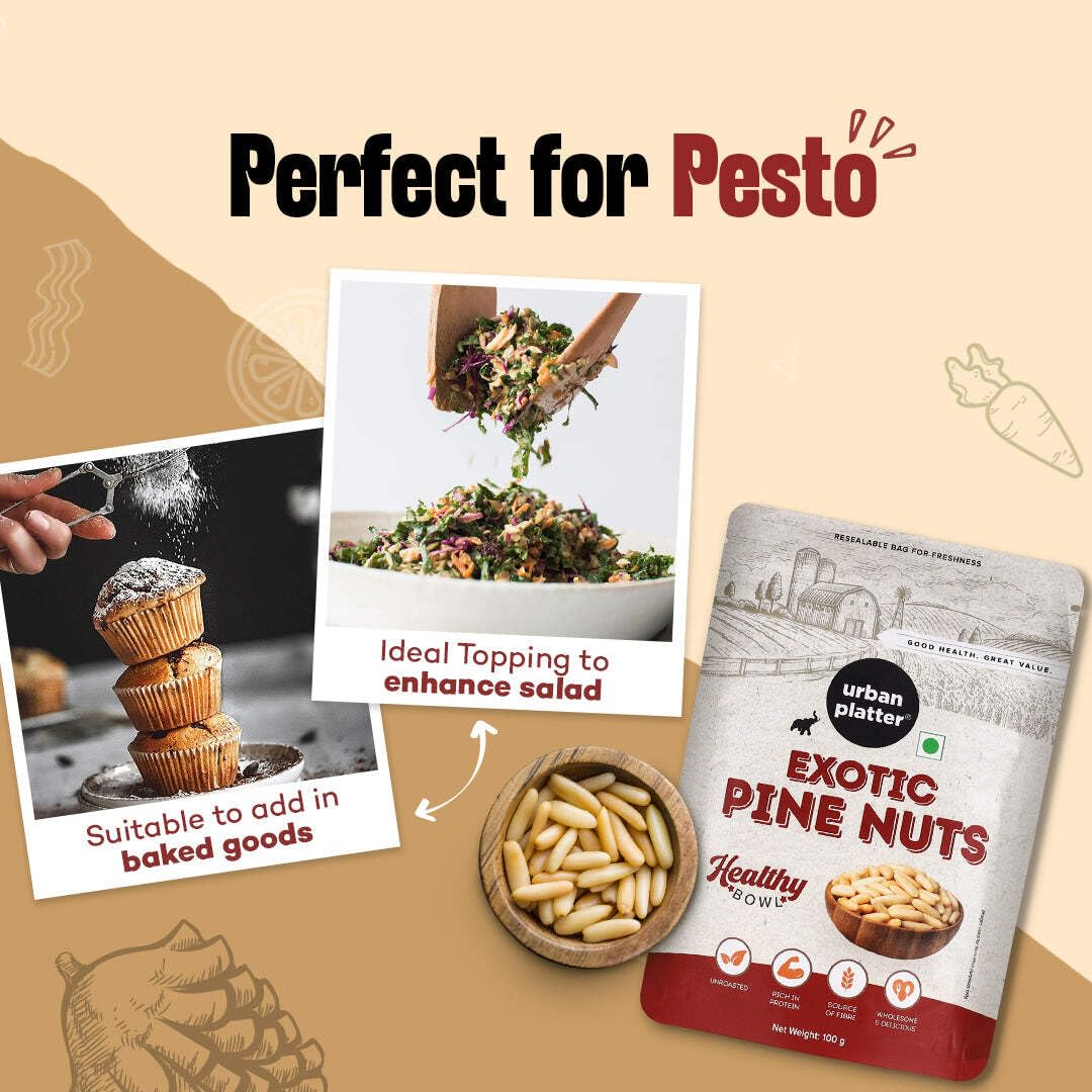 Exotic Pine Nuts, 100g (Chilgoza Giri | Rich in Protein | Elevates Pesto, Hummus, Salads) - Image 6