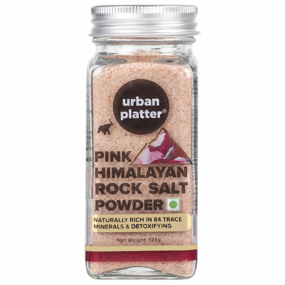 Pink Himalayan Rock Salt Powder, 125g (Unrefined | Additive Free | Sendha Salt | Glass Bottle)