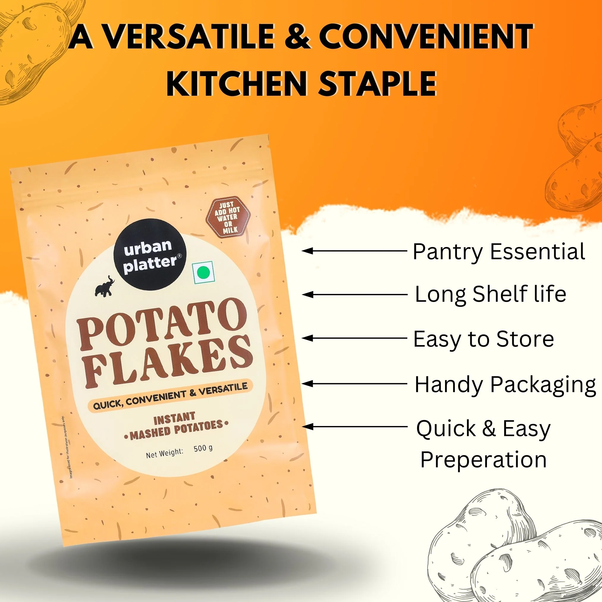 Potato Flakes 500g, (Dehydrated Potato Flakes | Ready to Use Dried Potato Bits | Quick and Convenient) - Image 5