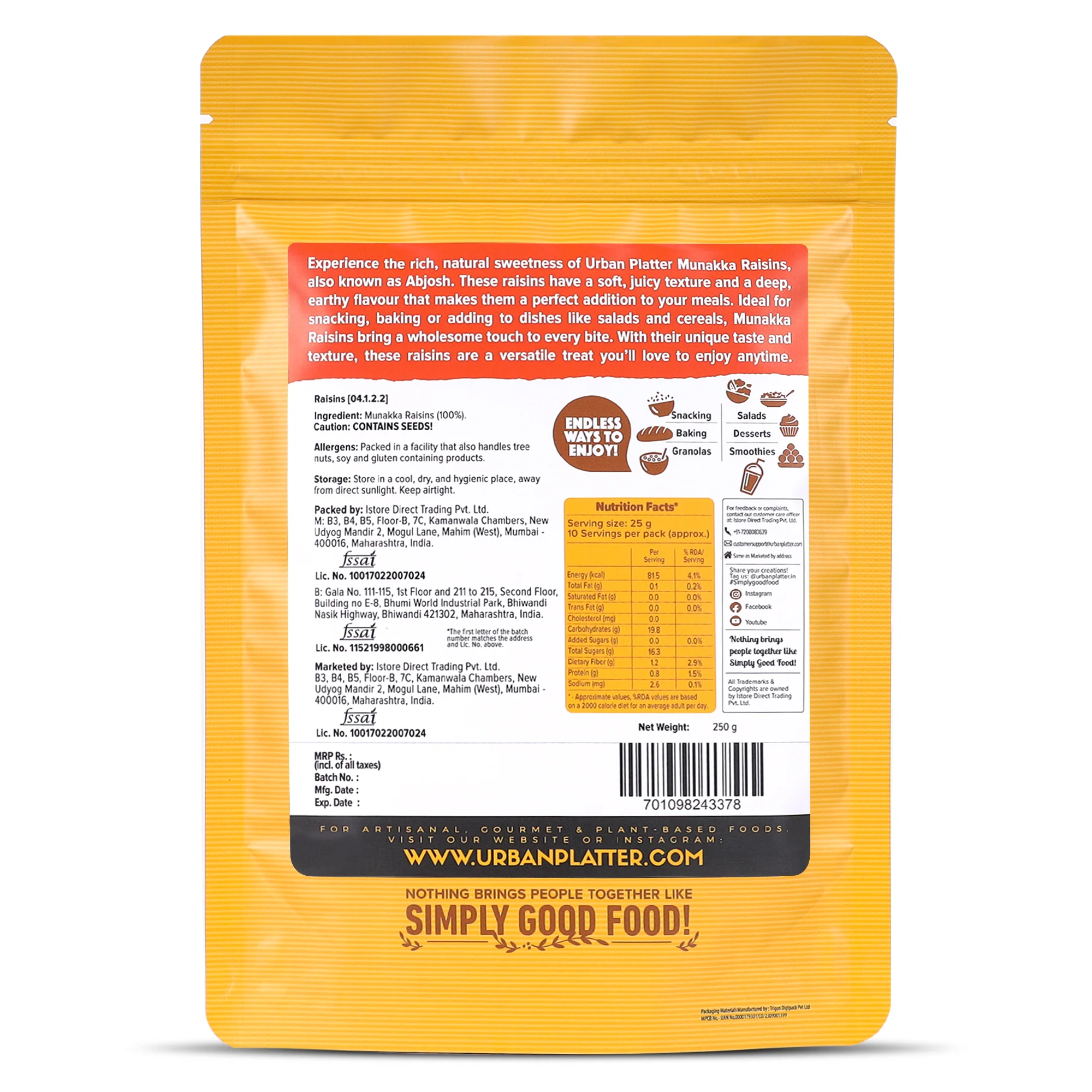 Premium Munakka Raisins, (Naturally Sweet & Juicy | Rich in Antioxidants | Contain seeds | Ayurveda Superfood) - Image 2
