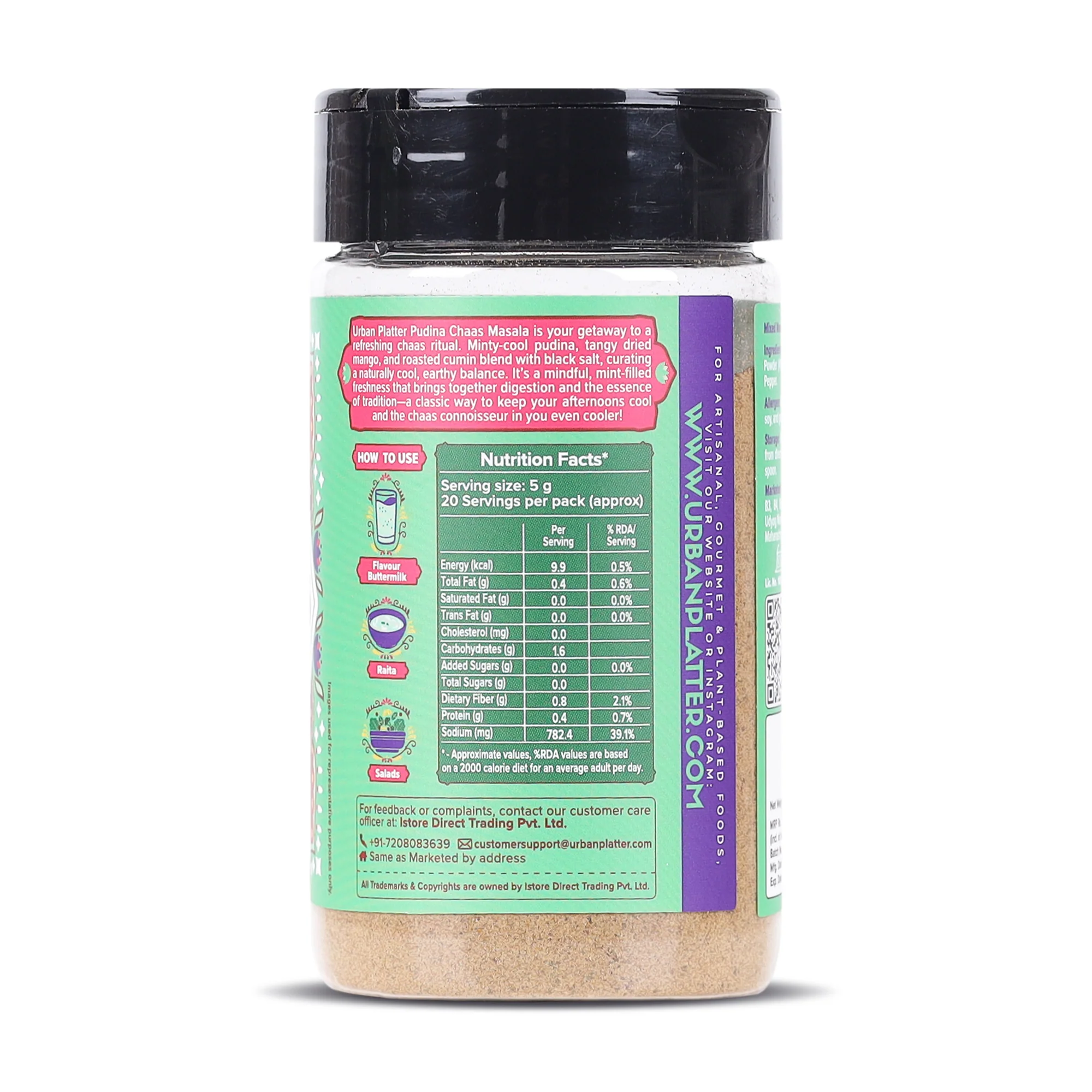 Pudina Chaas Masala, 100g (Everyday Refreshment Essential | Digestive-Friendly | Additive & Preservative-free) - Image 3