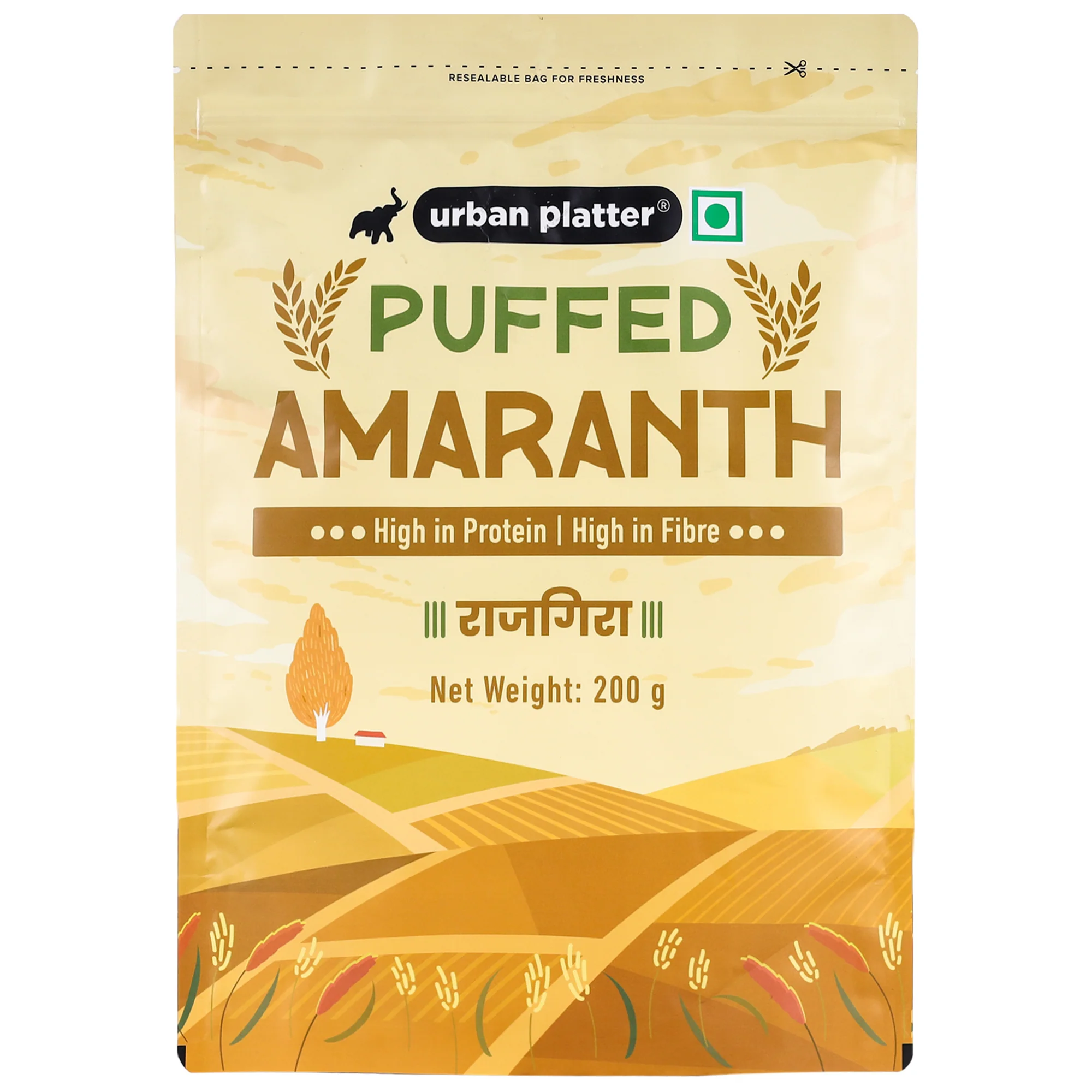 Puffed Amaranth, 200g (Rajgira, High in Protein & Fibre, Healthy Puffed Snack, Gluten-free)