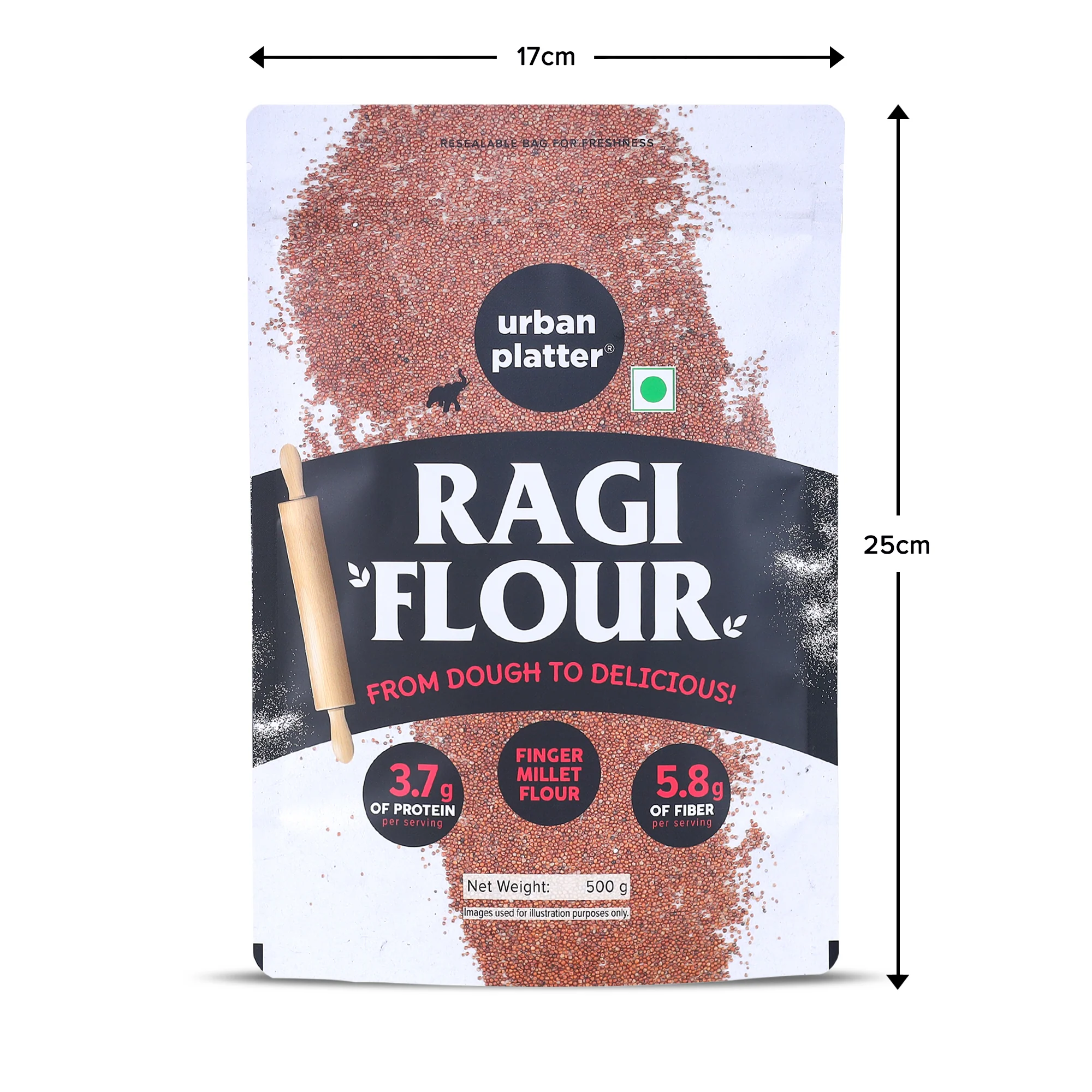 Ragi Flour, 500g (Nachni Atta | Finger Millet Flour | Ancient Supergrain | Good Source of Calcium, Iron and Fibre) - Image 6