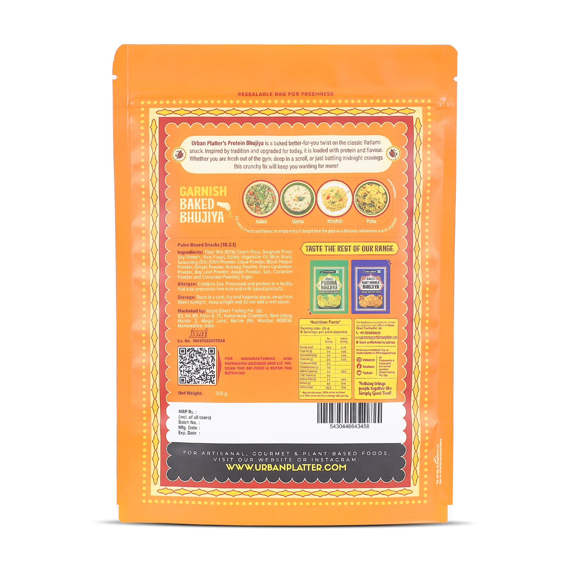 Ratlami Baked Bhujiya, 200g (Better-For-You Bhujia with 4.4g, Protein & 2.3g, Fiber per Serve, Baked Not Fried) - Image 2