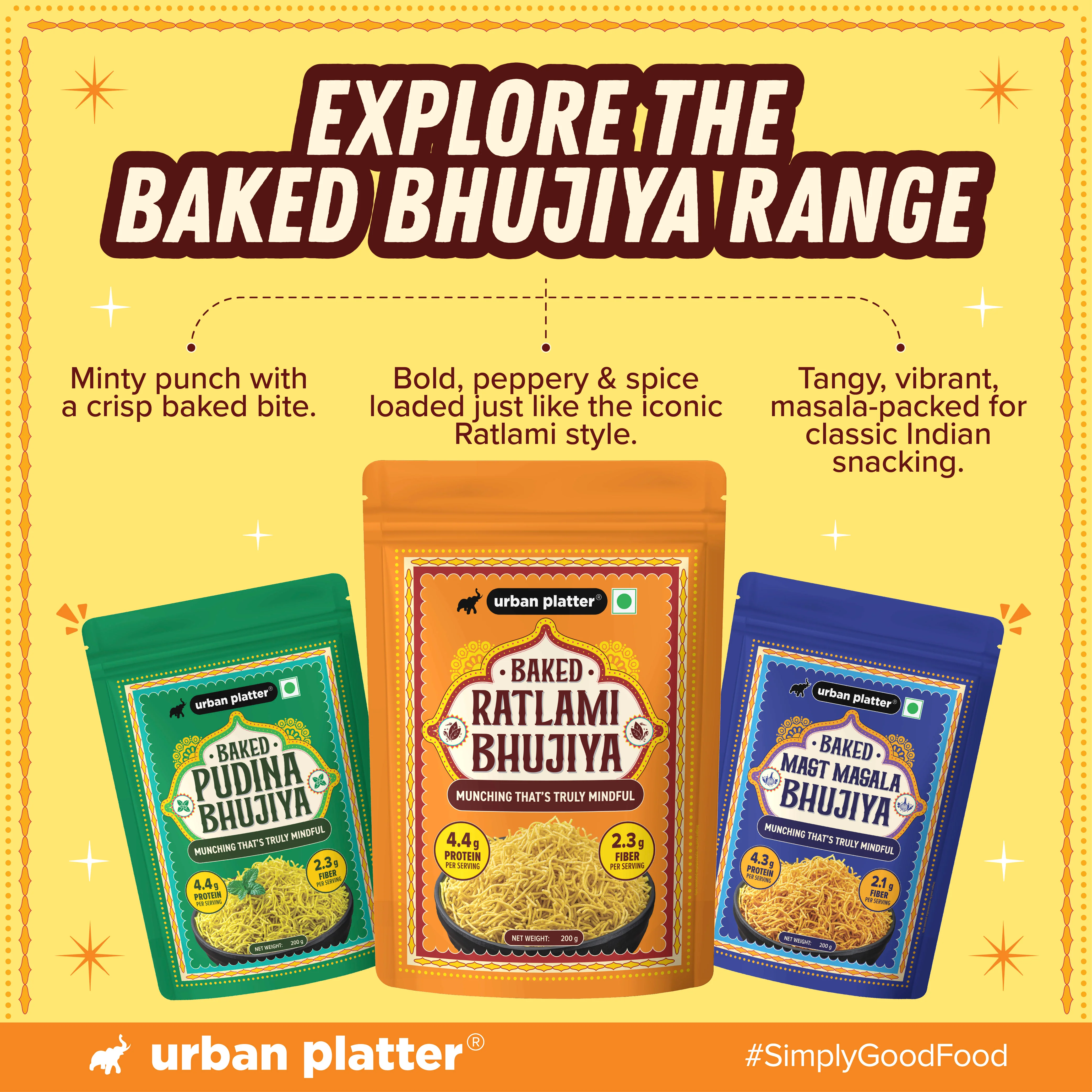 Ratlami Baked Bhujiya, 200g (Better-For-You Bhujia with 4.4g, Protein & 2.3g, Fiber per Serve, Baked Not Fried) - Image 7