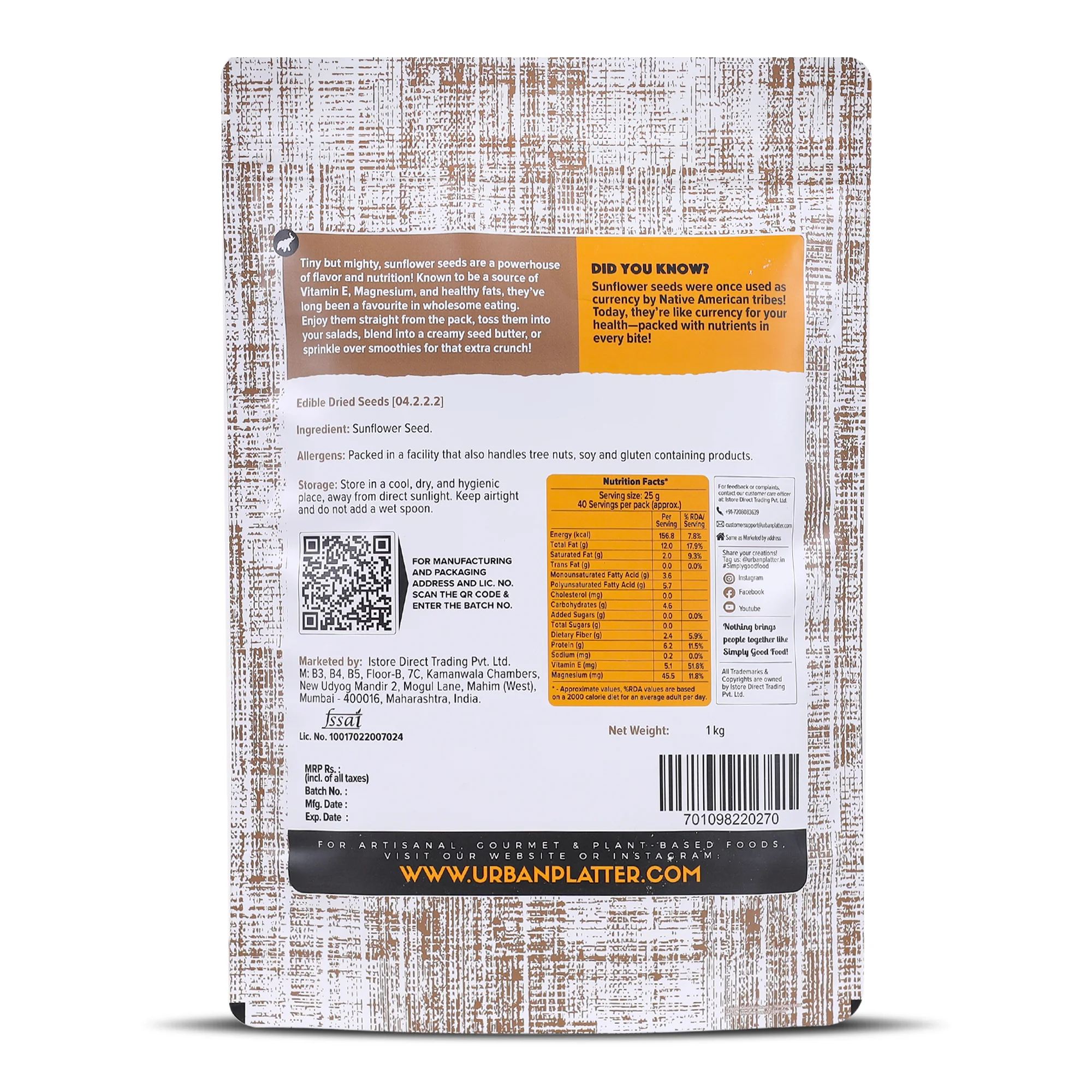 Raw Sunflower Seeds, 1Kg | Pack of 2 - 500g (Use in Salads, Trail Mixes, Baked Goods, Granola Bars, Desserts | Source of Protein & Fibre | Keto Diet Friendly | Immunity Booster | Healthy Superfood Snack) - Image 2