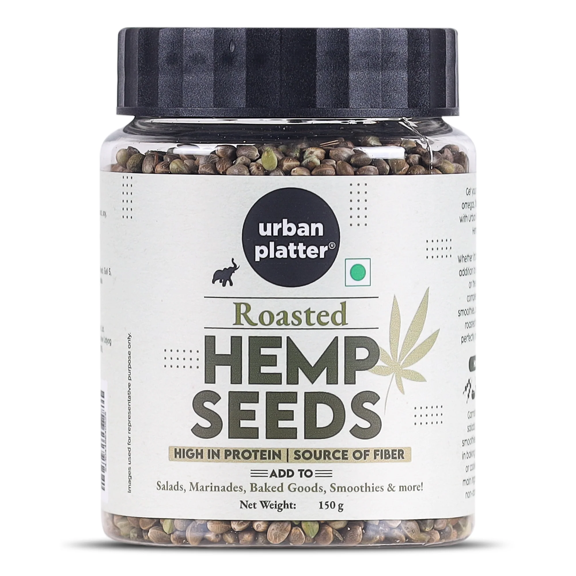 Roasted Hemp Seeds, 150 g (Hemp Seeds for Eating | Salad Topping | Roasted)