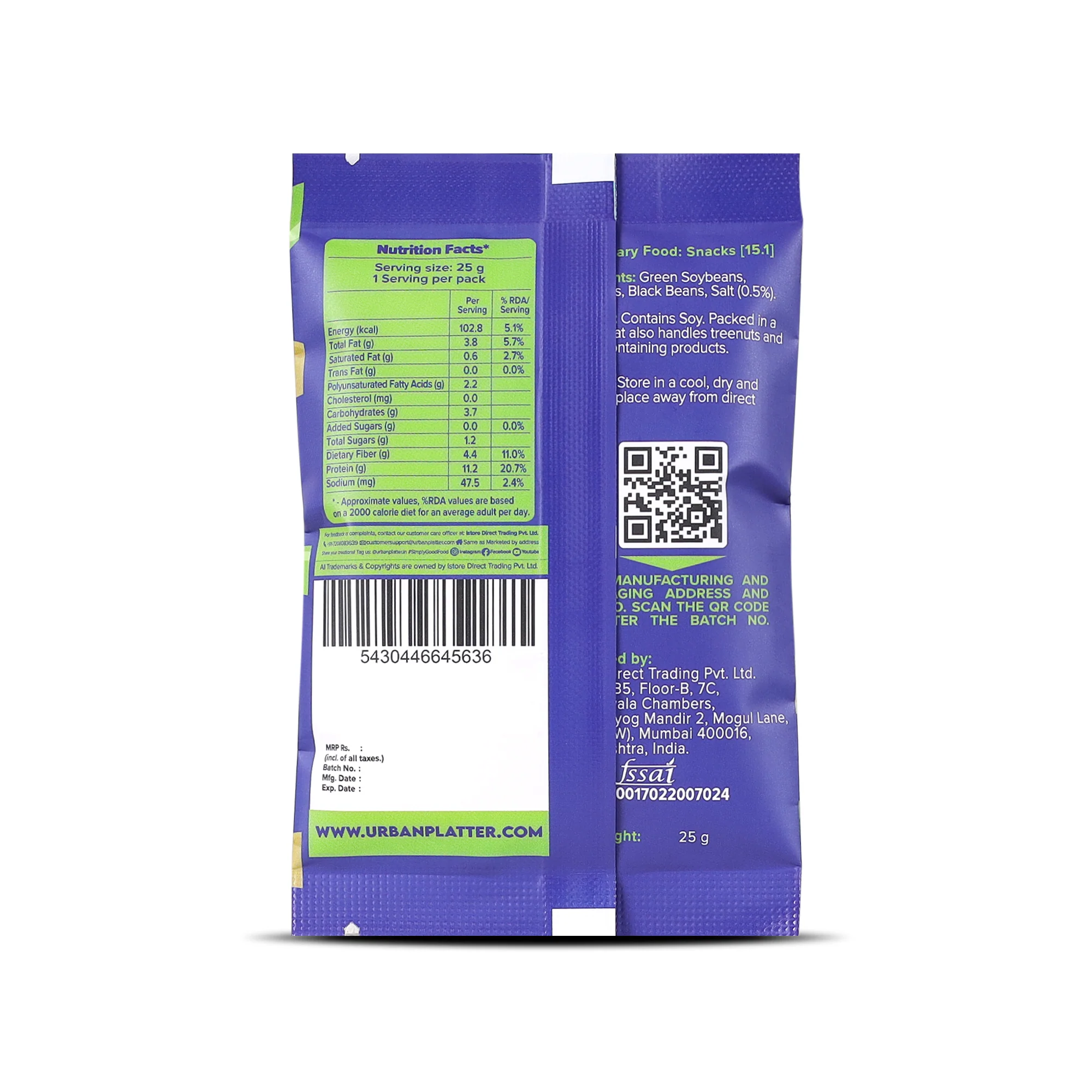 Roasted Salted 3-in-1 Soybean, 25g (44% Protein, 17% Fiber, Lightly Salted Green, Black & White Soybeans, Highest Plant Protein Supersnack) - Image 2