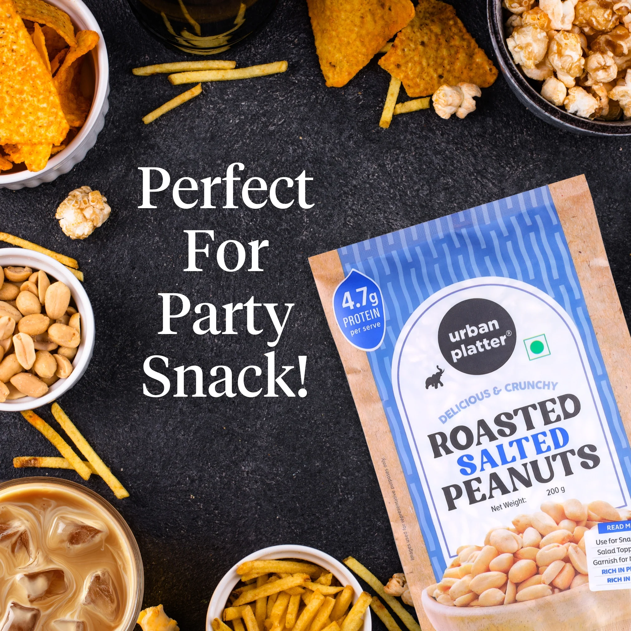 Roasted Salted Peanuts, 1Kg [Grade A Peanuts, Groundnut, Singdana, Skin Removed, Vacuum Packed, Fresh, Product of Bharuch] - Image 6