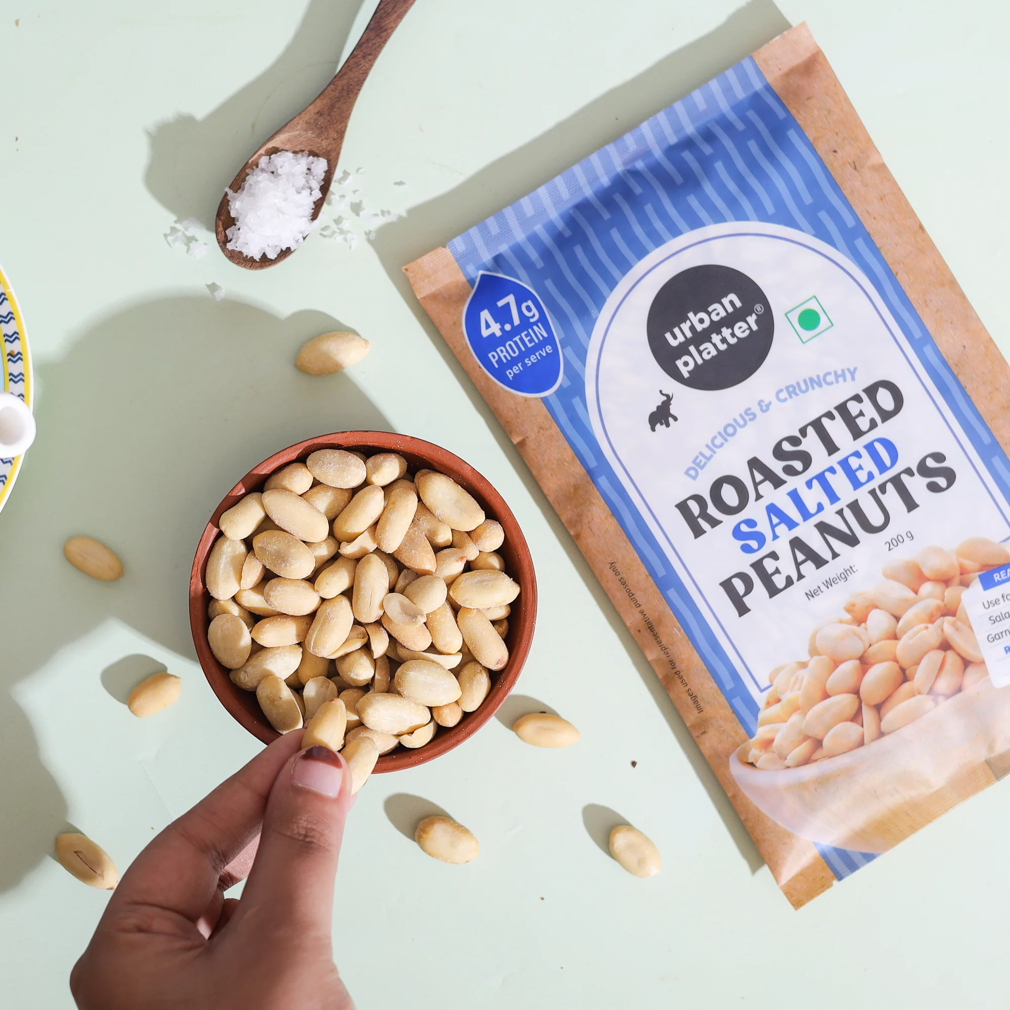 Roasted Salted Peanuts, 200g (Skin Removed | Vacuum Packed | Product of Bharuch | Oil-Free) - Image 3