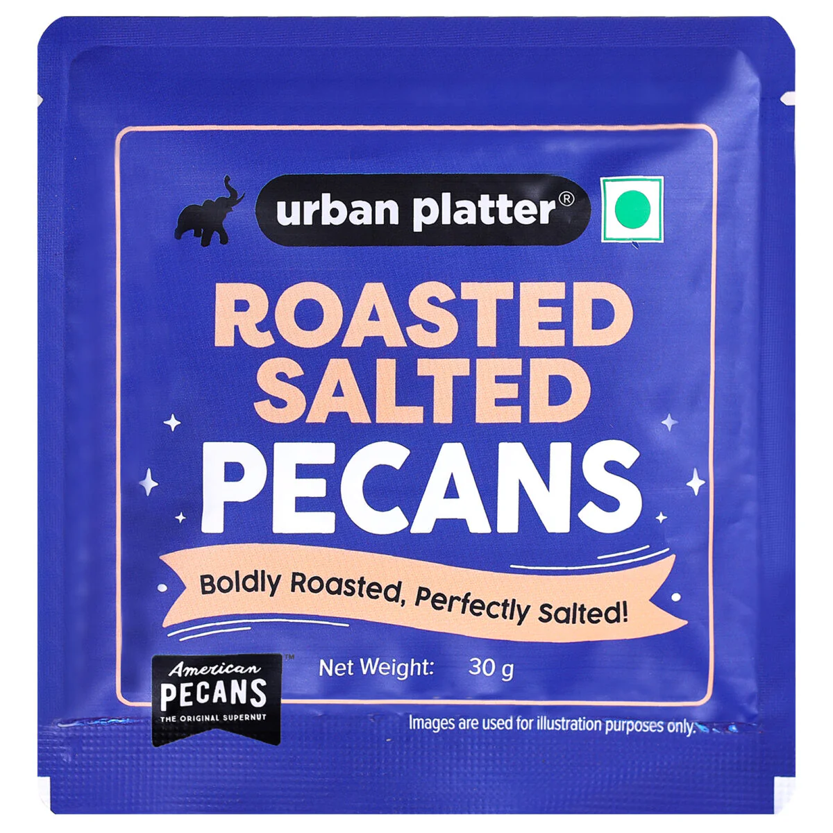 Roasted Salted Pecan, 30 g (On the Go Snack | Travel Pack | Seasoned with Pink Salt)
