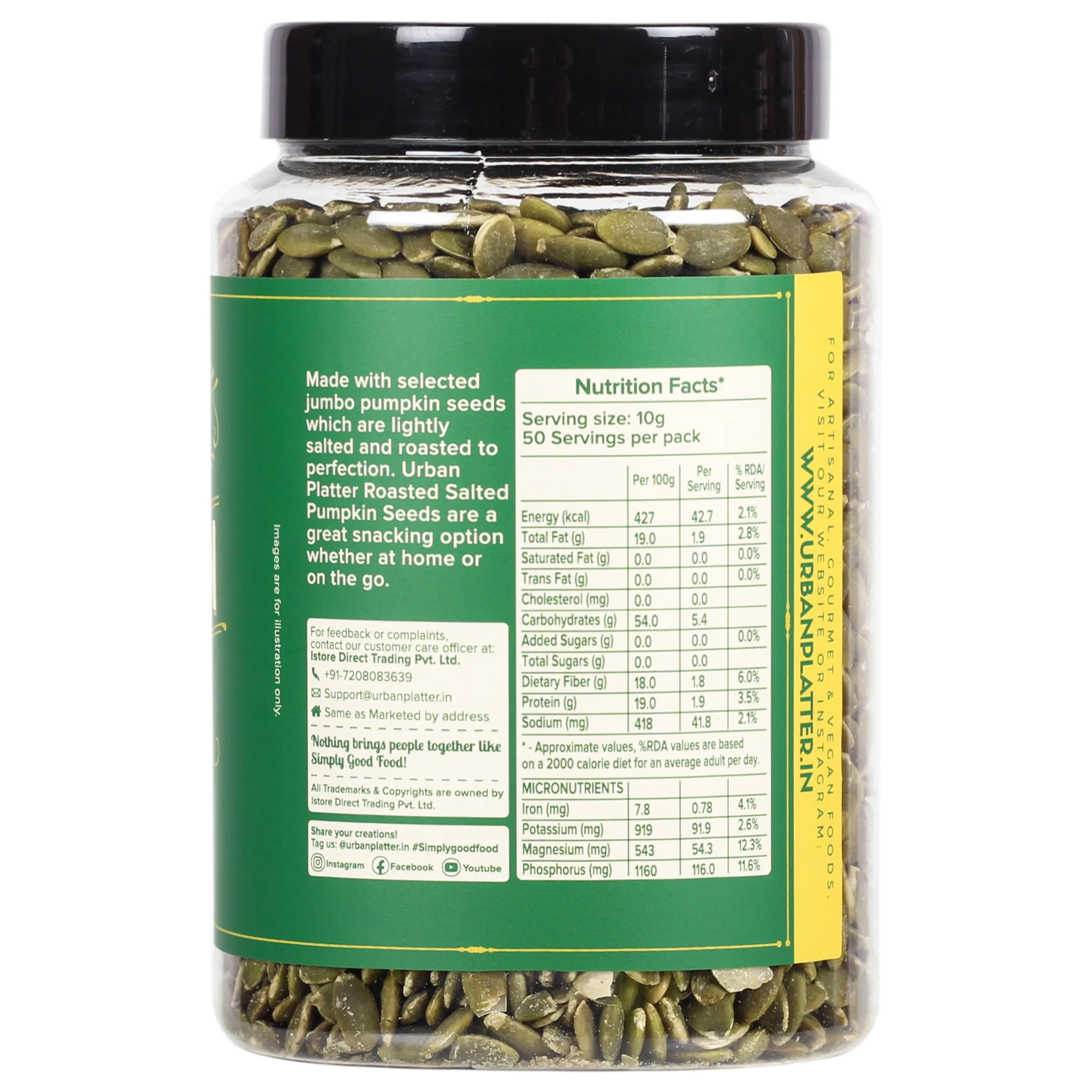 Roasted Pumpkin Seeds, 500g (Pepitas, Naturally Rich in Protein & Healthy Fats, Snack, Sprinkle & Bake) - Image 3