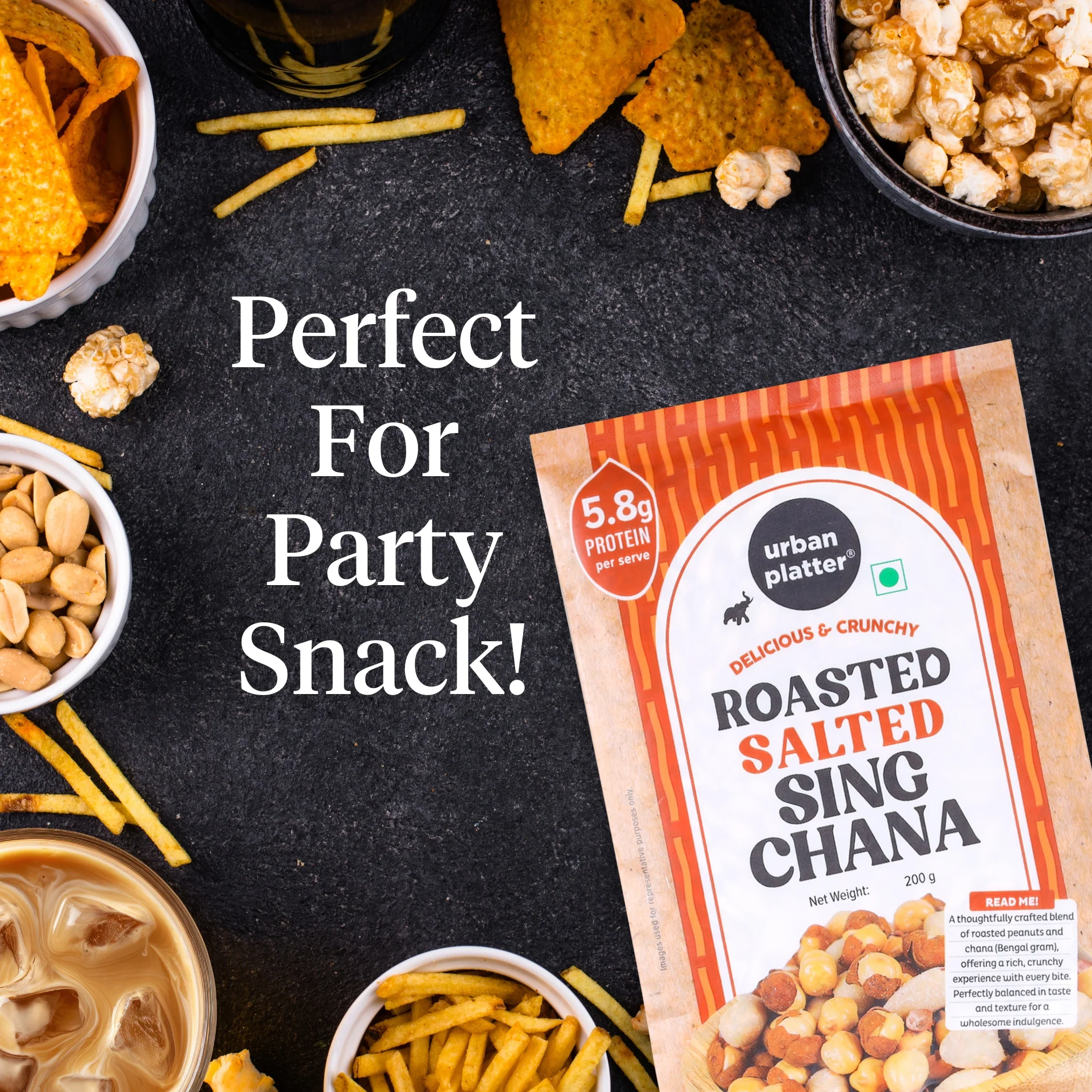 Roasted Salted Sing Chana, 200g (The OG Indian Protein-rich Healthy Snack | Vacuum Packed) - Image 5