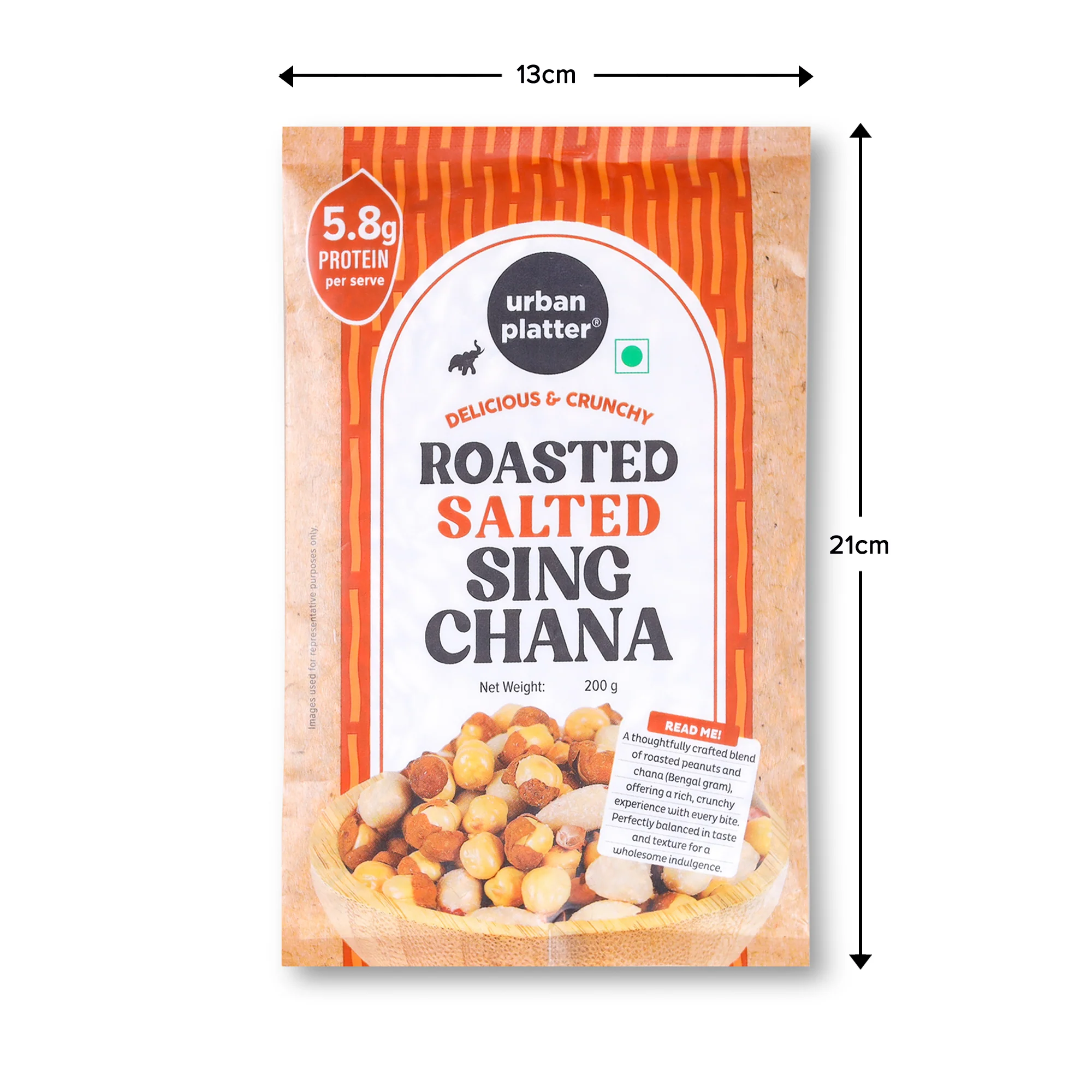 Roasted Salted Sing Chana, 200g (The OG Indian Protein-rich Healthy Snack | Vacuum Packed) - Image 7