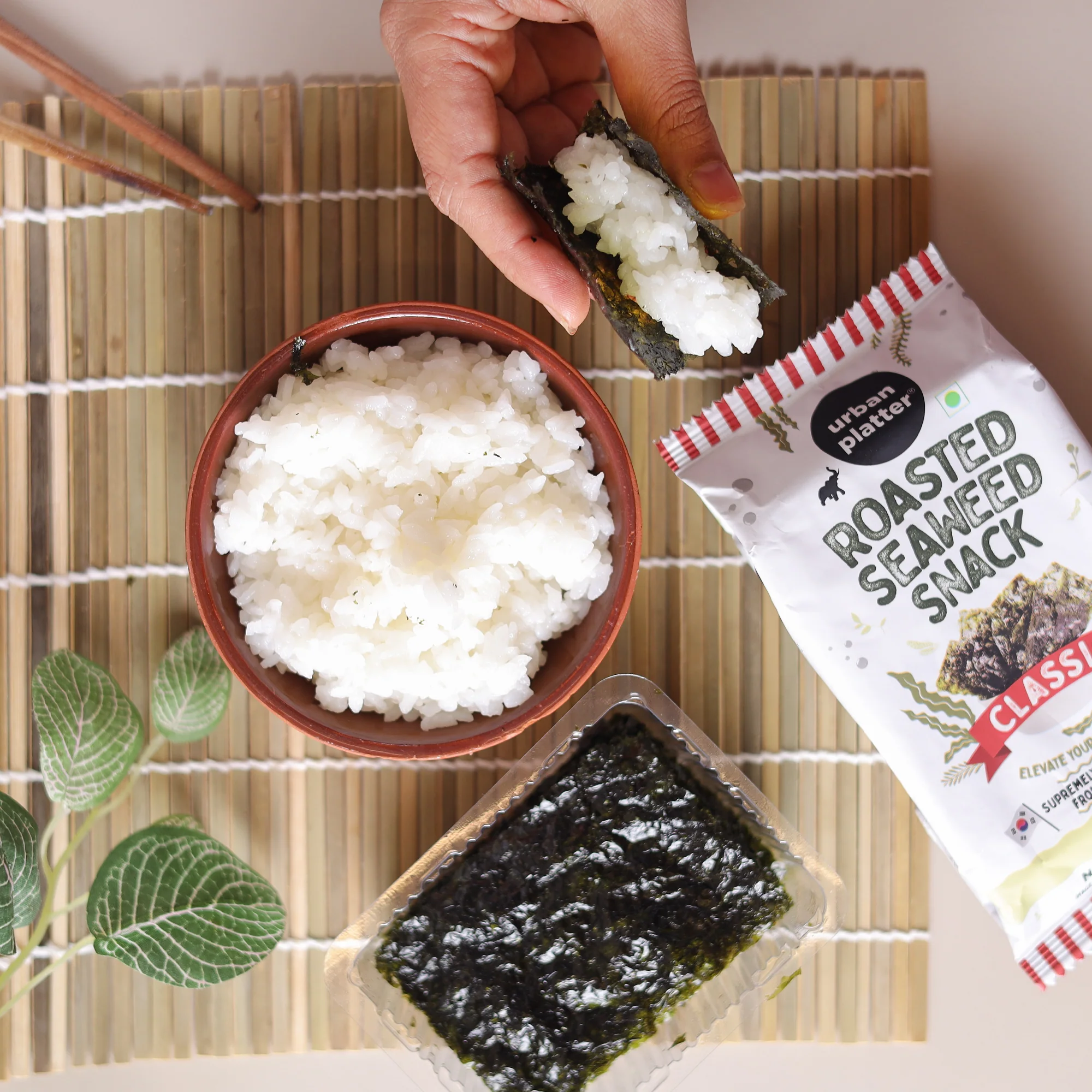 Roasted Seaweed Snack - Classic Sea Salt, 5g (Pack of 3, Ready to eat snack | Sugar Free | Crispy Umami Nori Chips) - Image 4