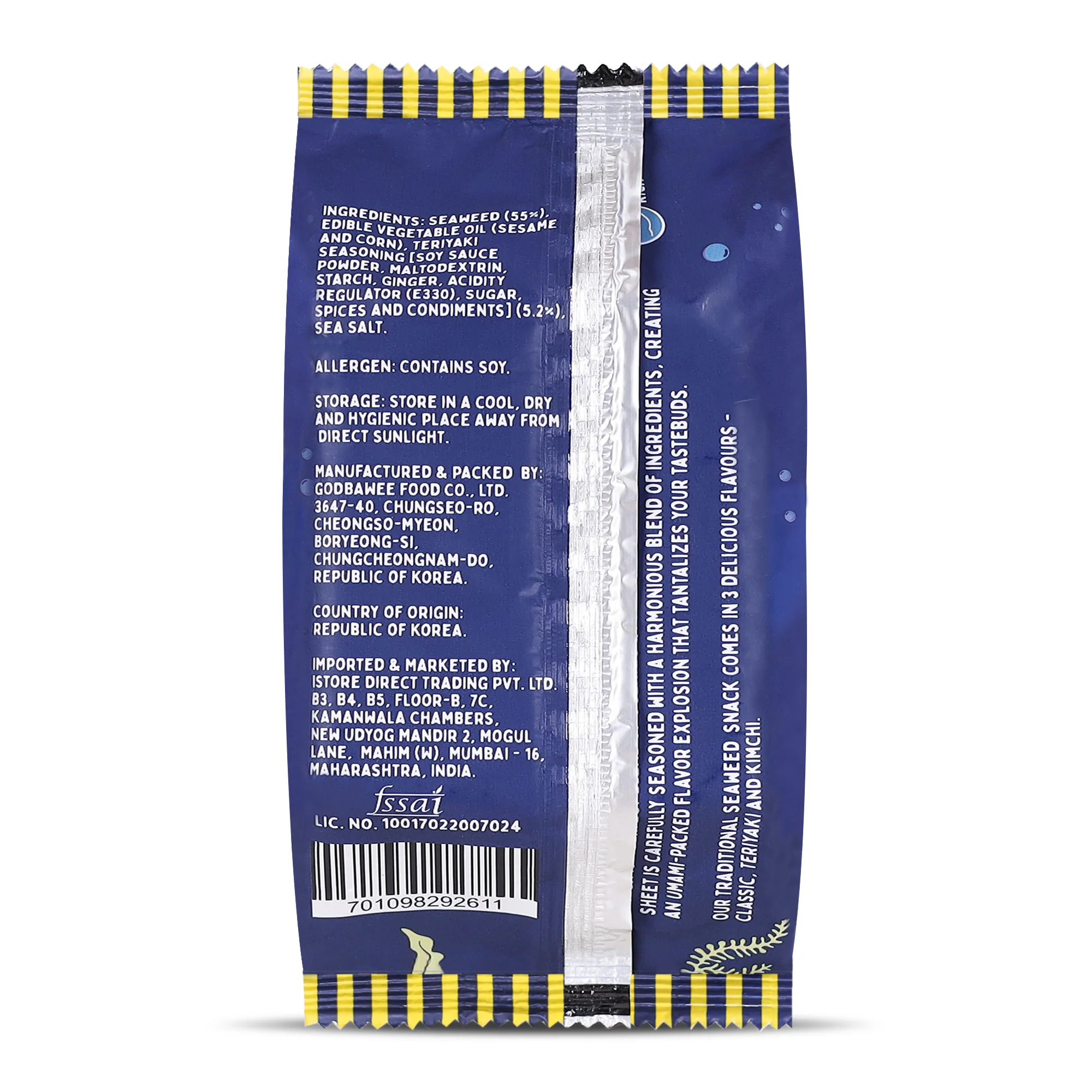 Roasted Seaweed Snack - Teriyaki, 5g (Pack of 3, Ready to eat snack | Crispy Umami Nori Chips | Spicy Teriyaki Flavour) - Image 2