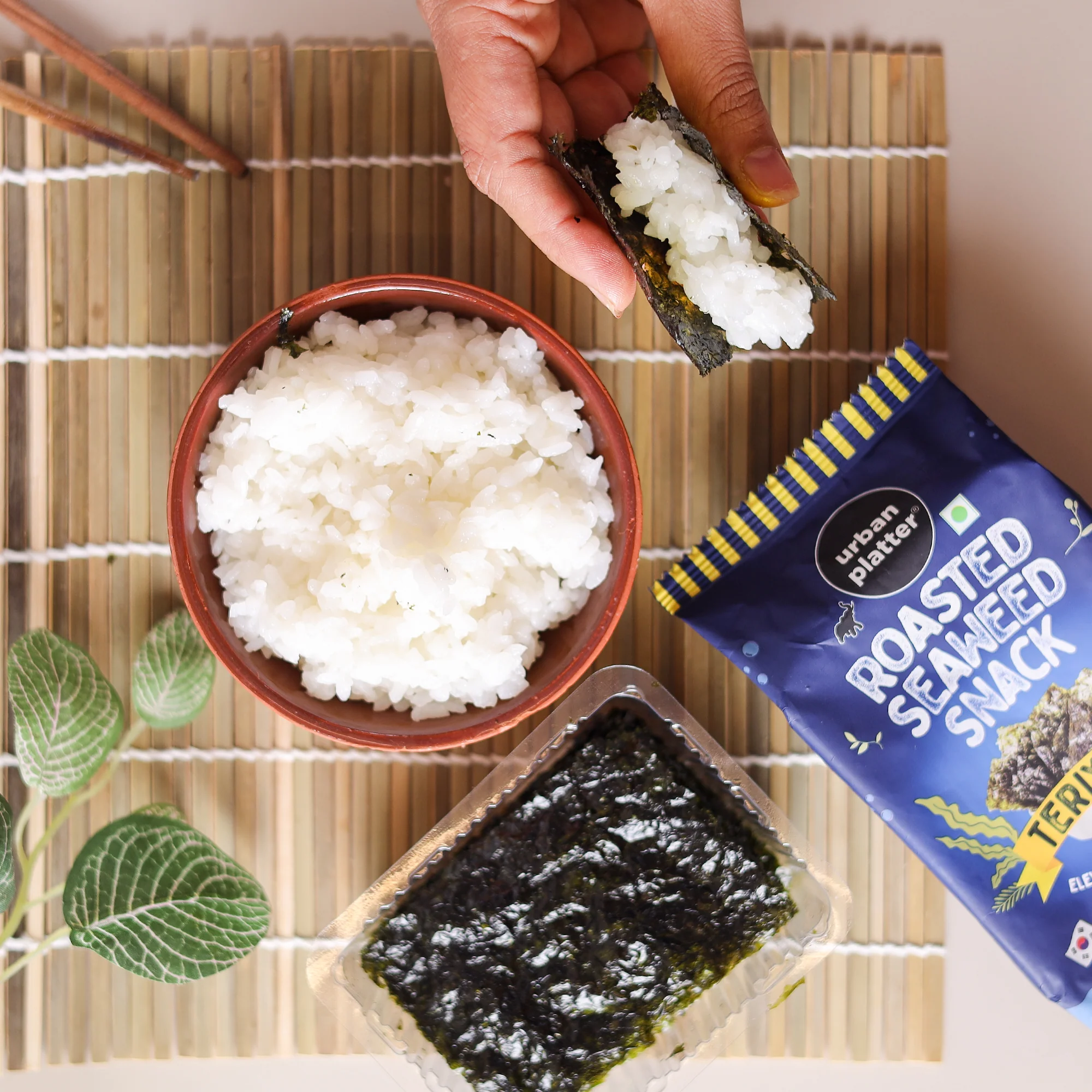 Roasted Seaweed Snack - Teriyaki, 5g (Pack of 3, Ready to eat snack | Crispy Umami Nori Chips | Spicy Teriyaki Flavour) - Image 4