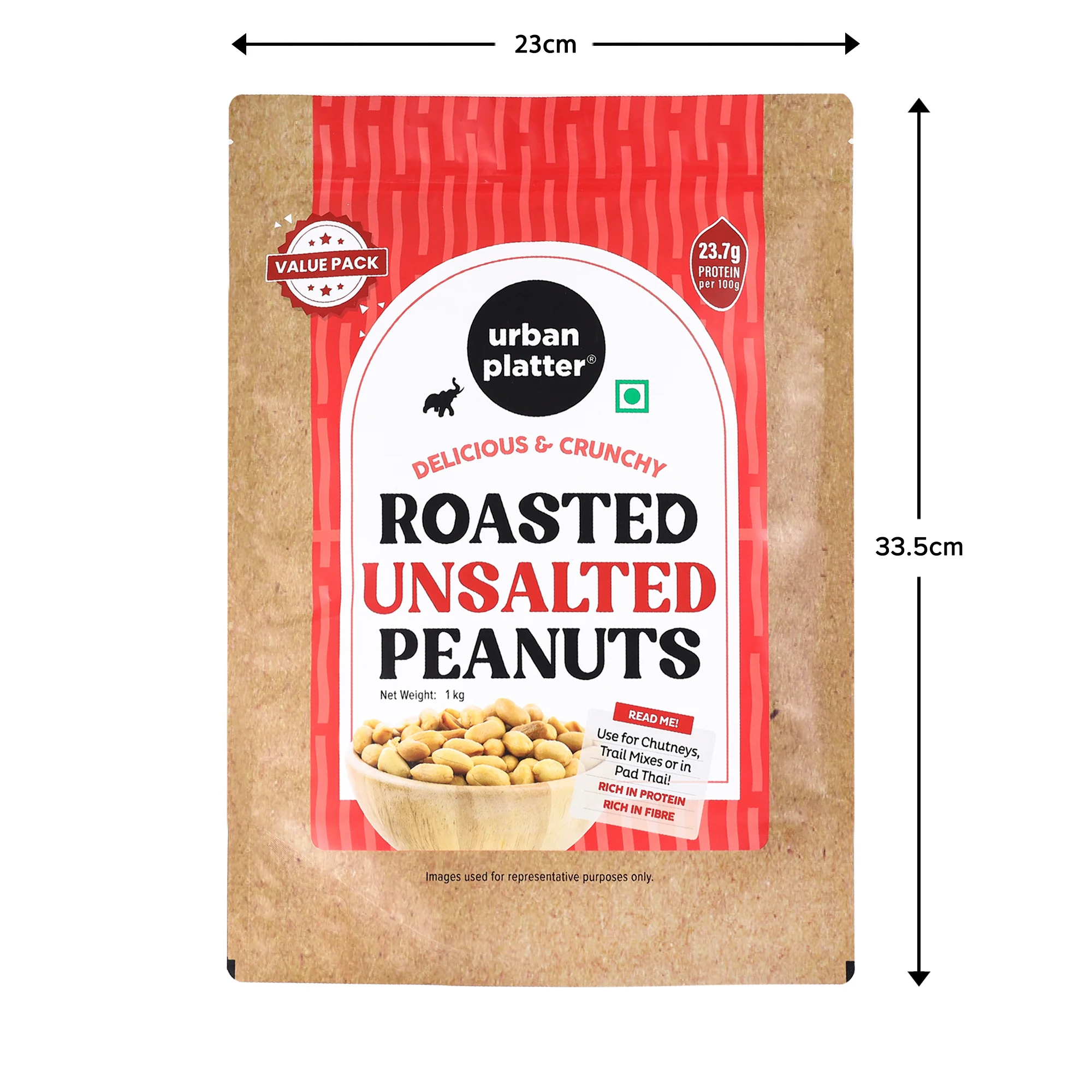 Roasted Unsalted Peanuts, 1kg (Skin Removed | Vacuum Packed | Product of Bharuch) - Image 7