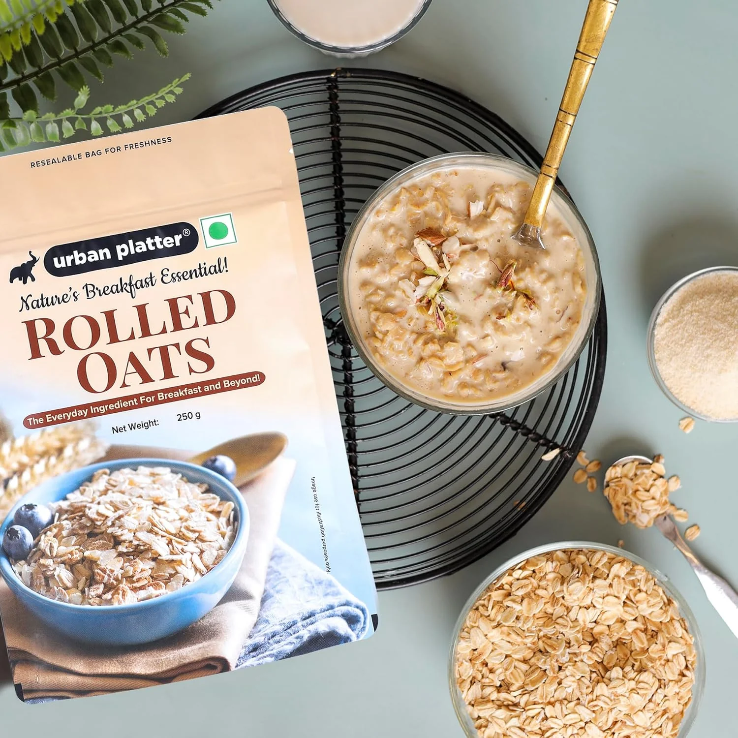 Rolled Oats, 250g (Whole Grain Oats | Breakfast Cereal I Old-Fashioned Oats) - Image 5