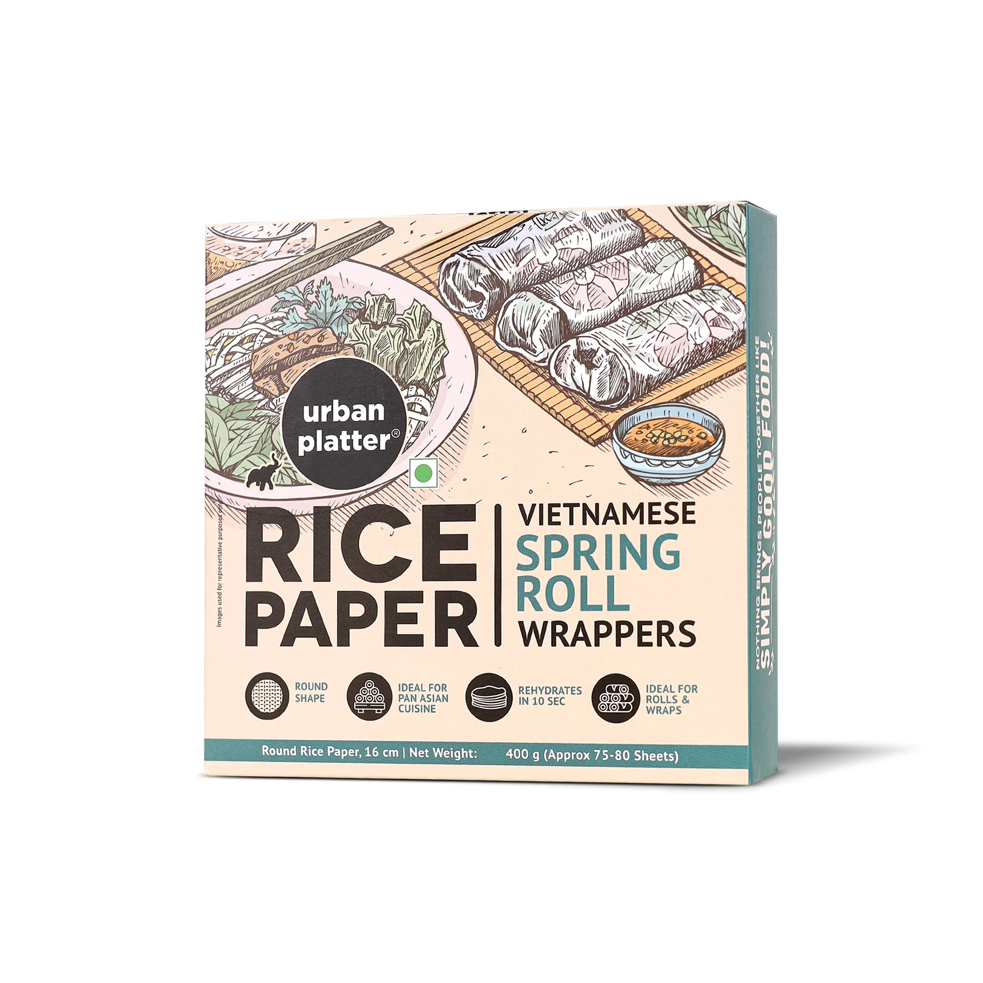 Round Rice Paper Sheets, 400g (Vietnamese Spring Roll Wrappers, Gluten-free, 16 cm Each, Easy to Roll, 80-85 Sheets per pack) - Image 3