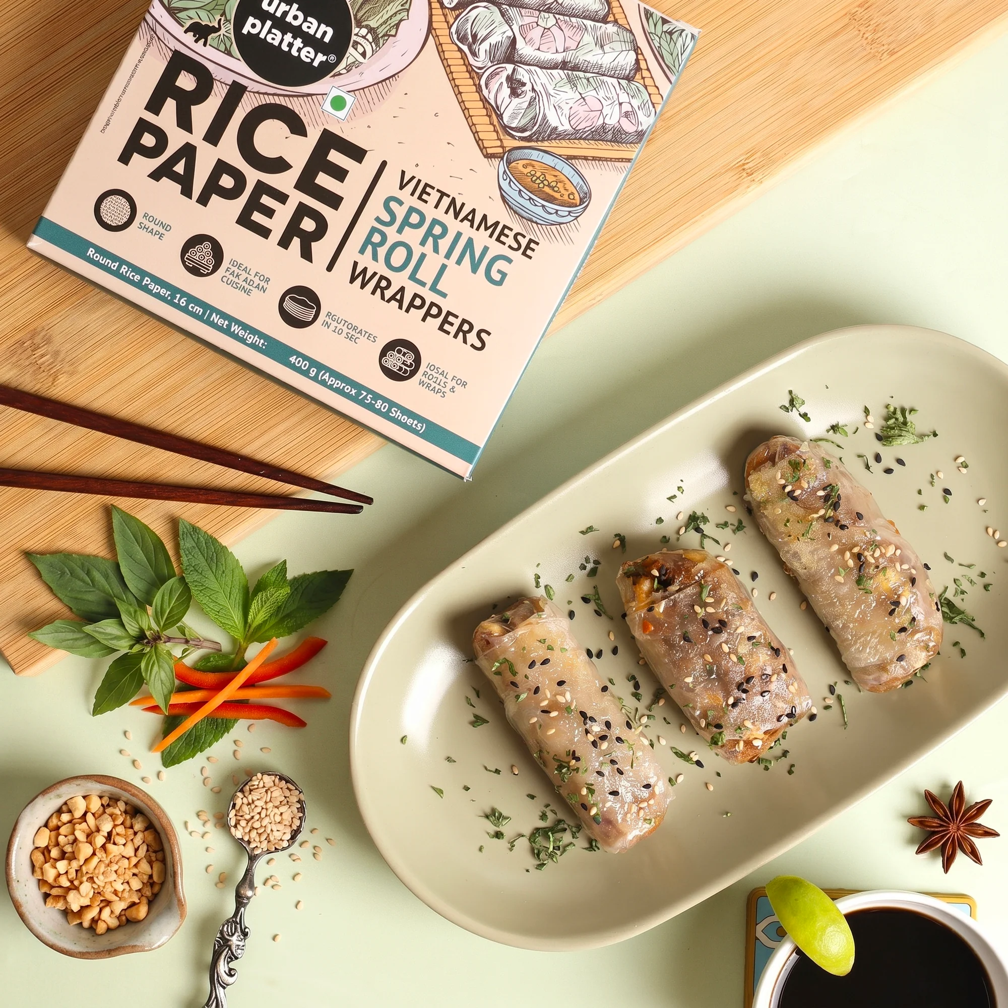Round Rice Paper Sheets, 400g (Vietnamese Spring Roll Wrappers, Gluten-free, 16 cm Each, Easy to Roll, 80-85 Sheets per pack) - Image 5