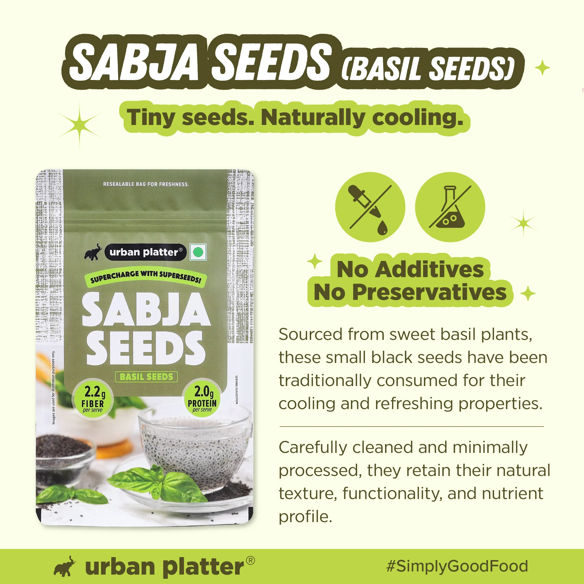Sabja Seeds, 250g (Natural Body Coolant, Aids in Digestion, Ayurveda Superfood, Rich in Protein & Fiber) - Image 3