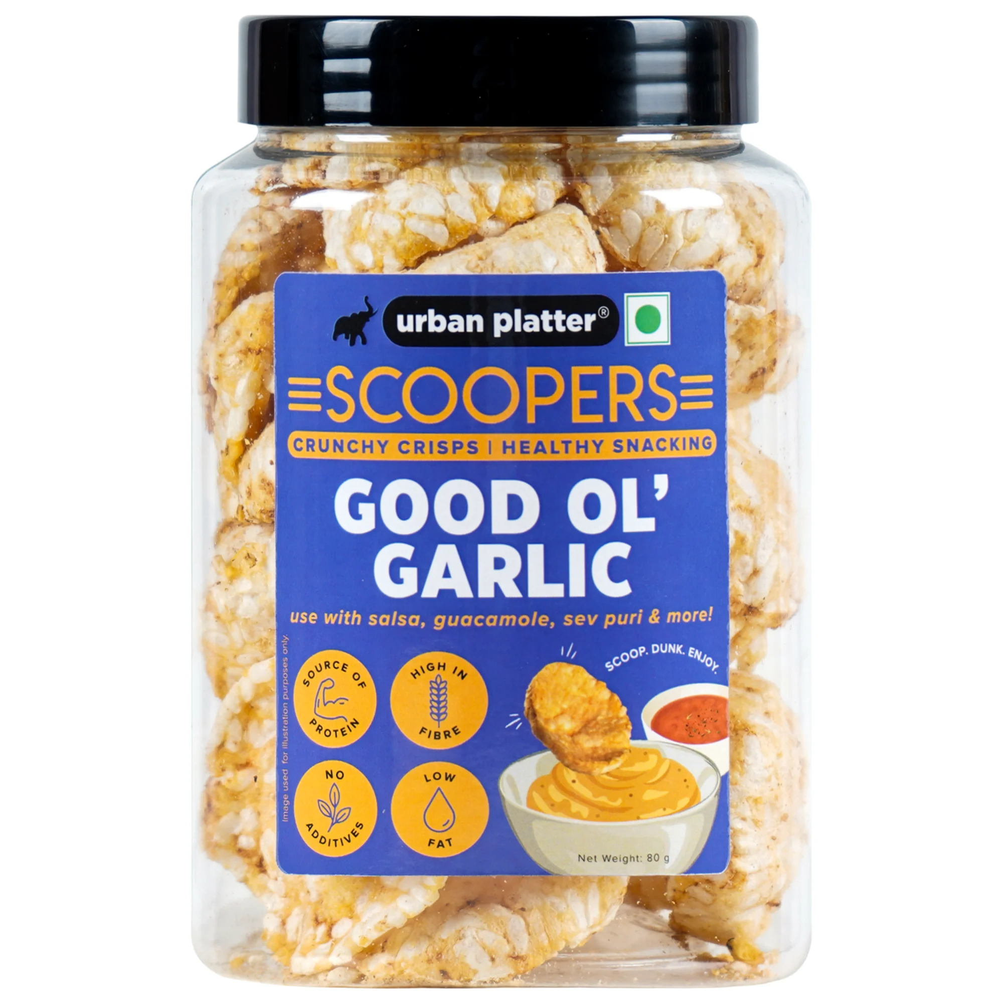 Scoopers Good Ol' Garlic, 80g (Crisps made with Popped Rice & Corn)