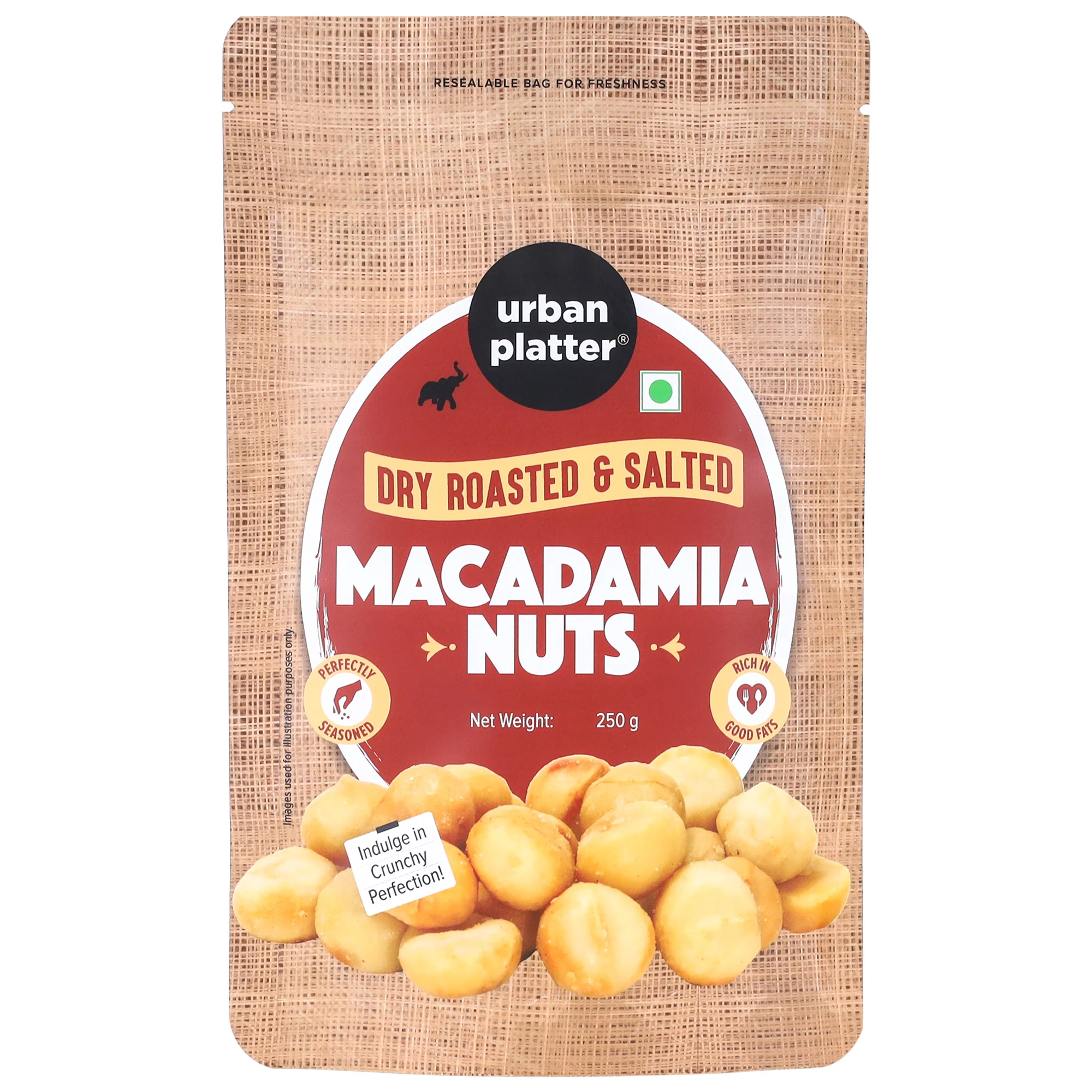 Sea Salt Dry-Roasted Macadamia Nuts, 250g