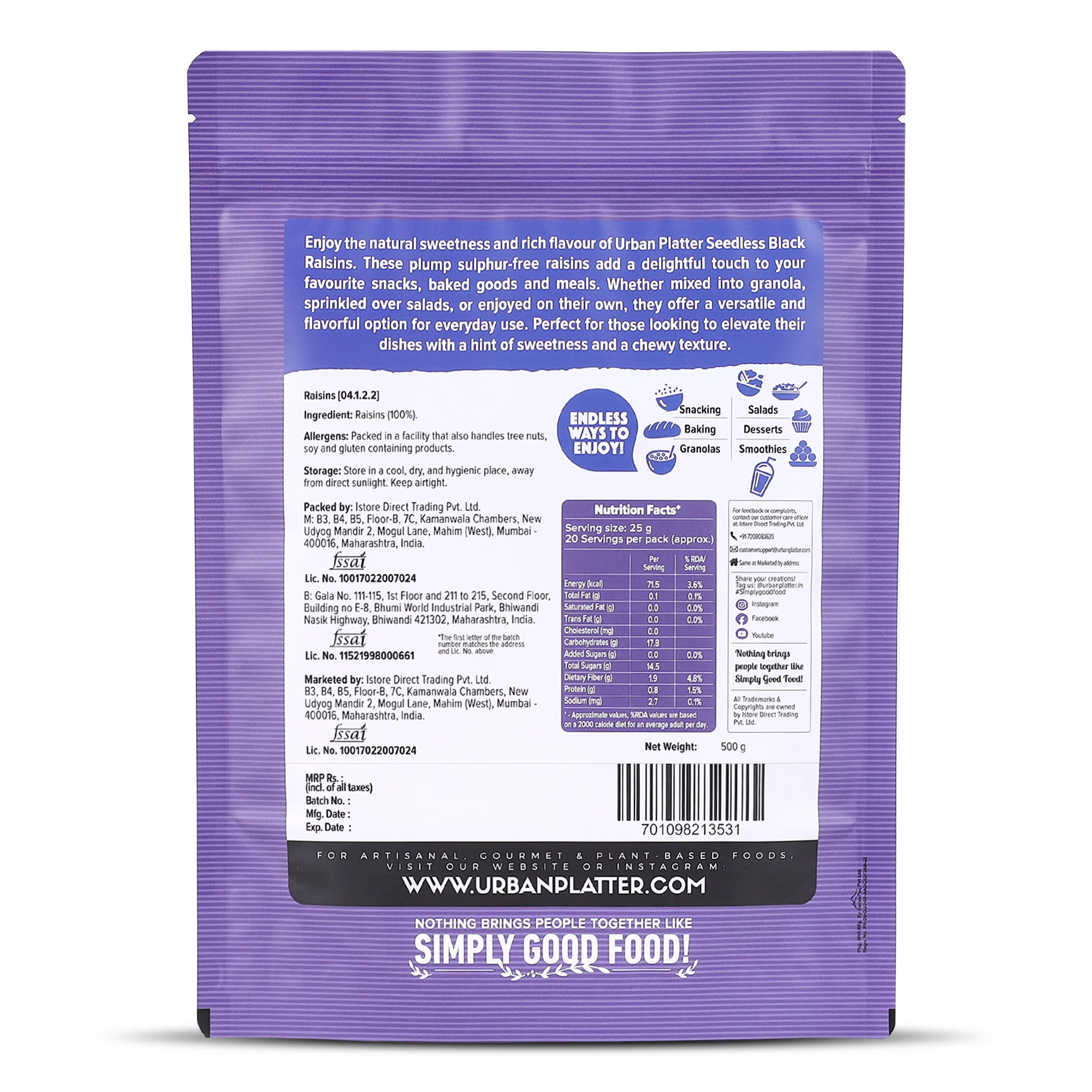 Seedless Black Raisins, 1Kg - Image 2