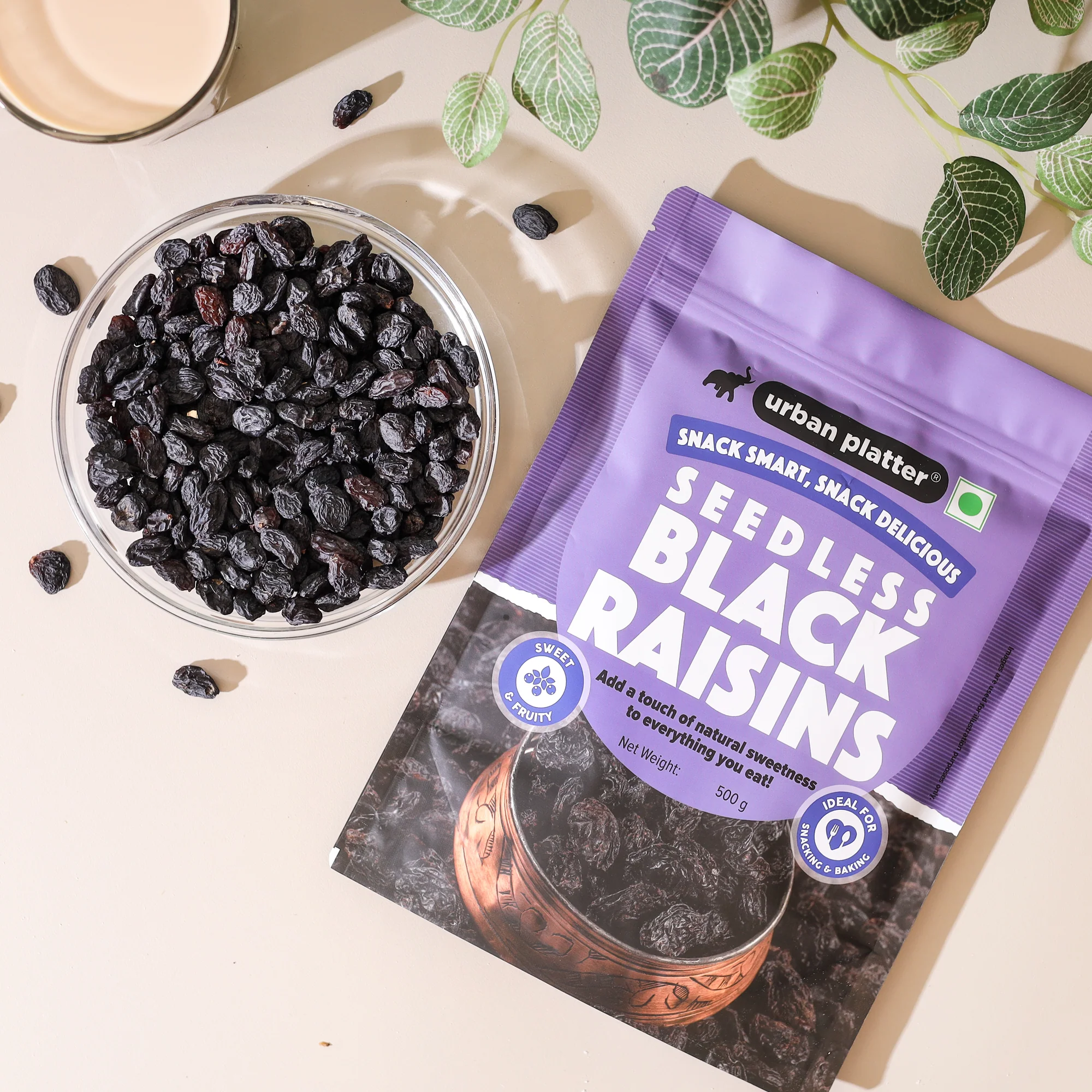 Seedless Black Raisins, 500g (Garnish or Add to Fruit Salads, Oatmeals, Mueslis, Trail Mixes, Ice creams, Baked Goods, Kheer & Ladoos) - Image 4