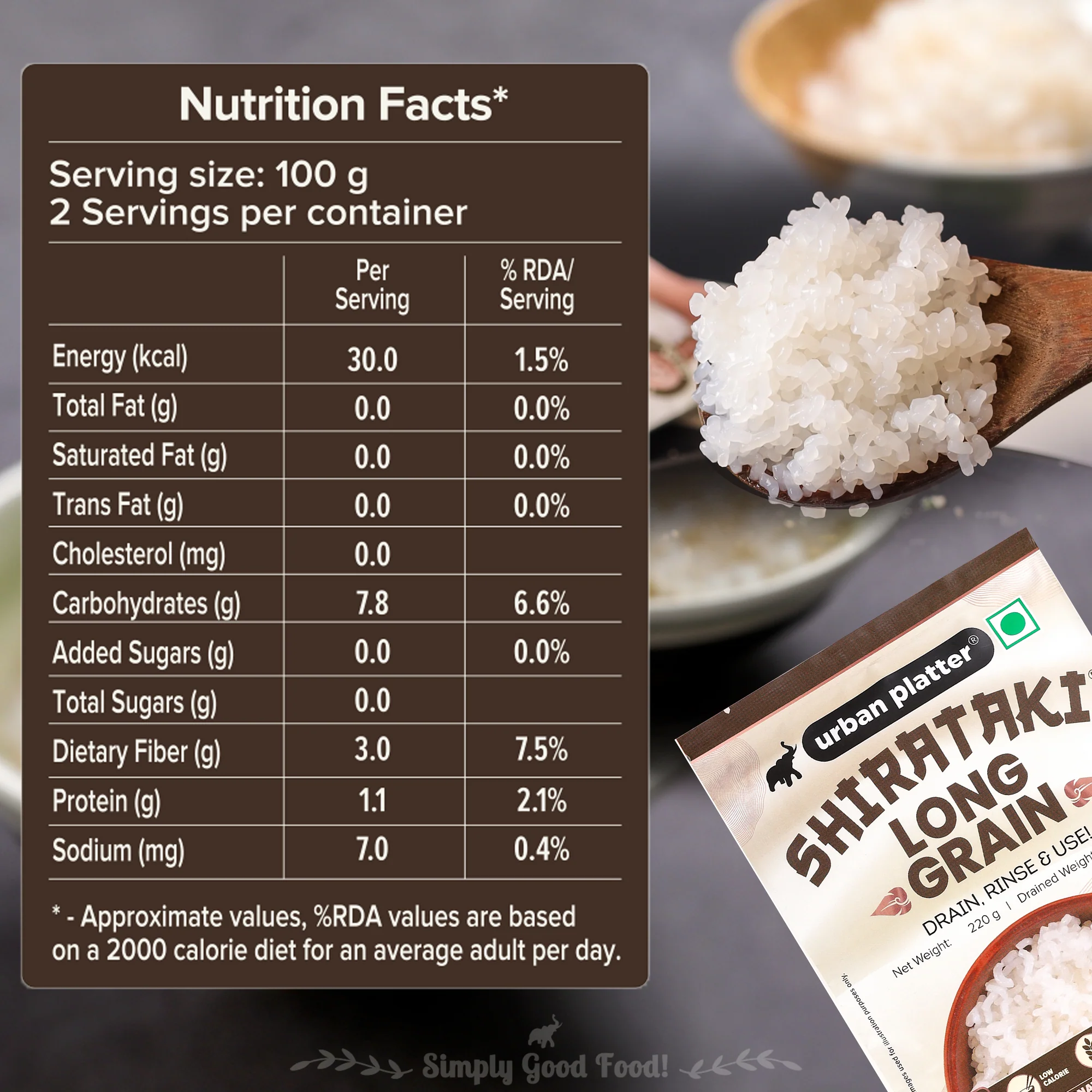Shirataki Long-Grain Rice, 220g, Pack of 12 (Keto-friendly, Low-Carb, Low-Calories, Fat-free, Gluten-free, Konjac Miracle Rice) - Image 3