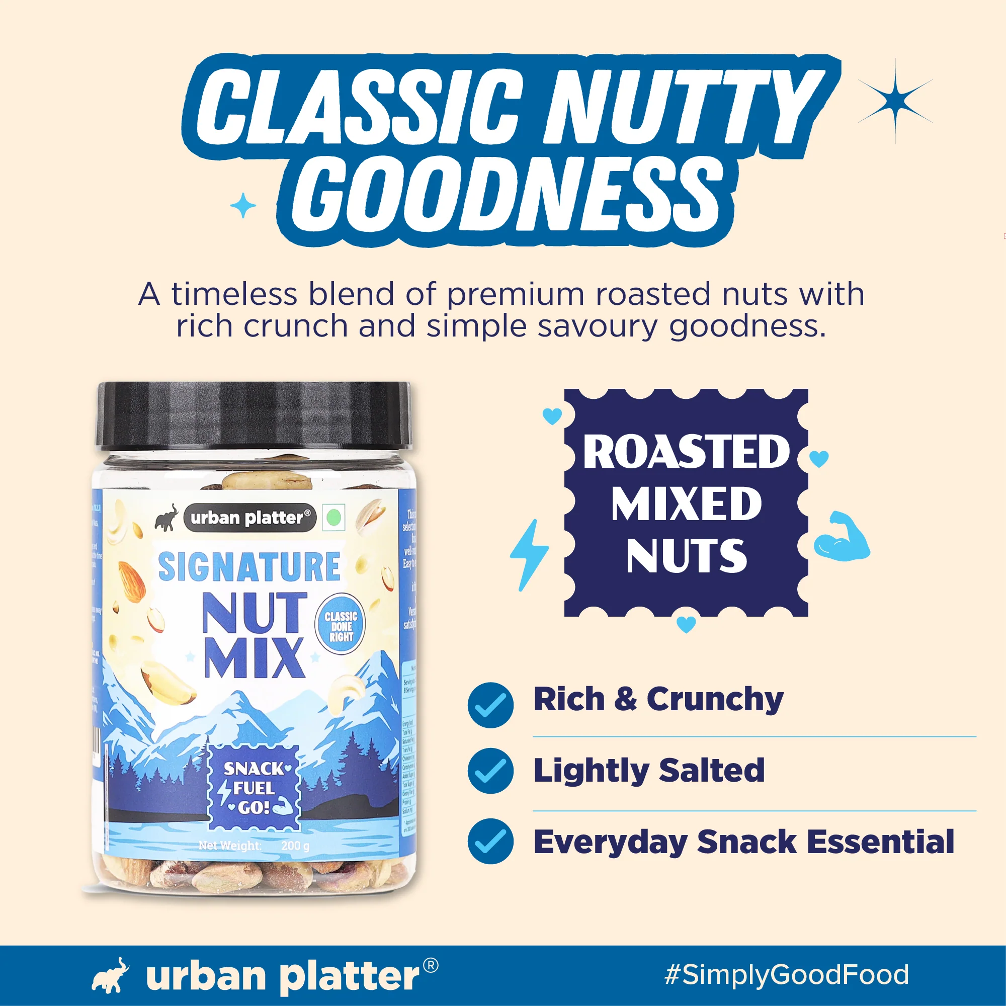 Signature Nut Mix, 200g (Roasted & Salted Nut Mix | 18% Protein | Ready to eat Snack) - Image 6