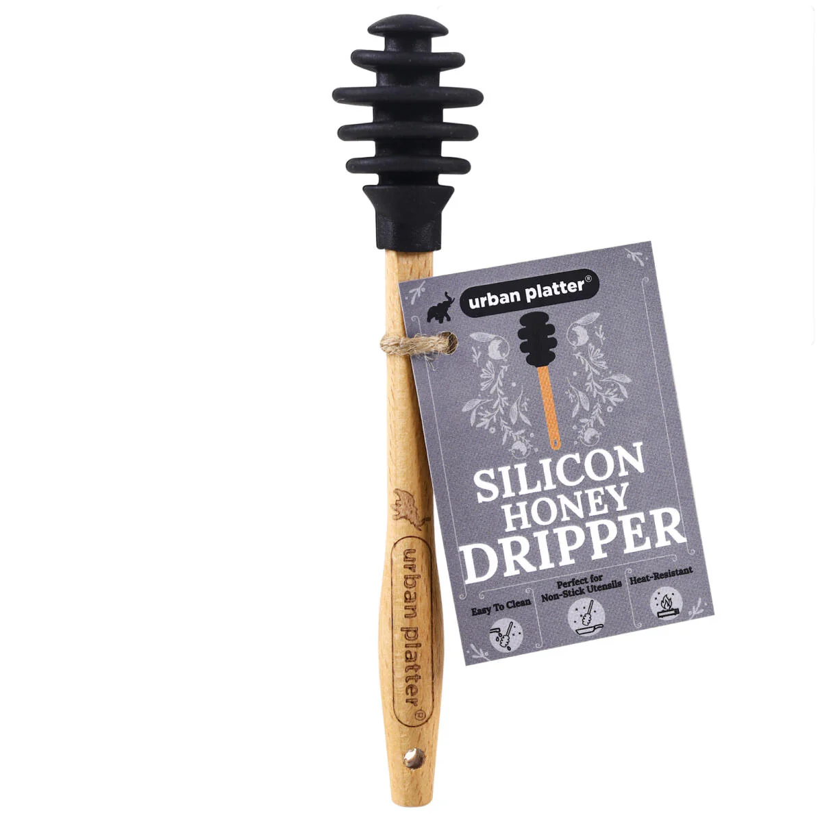 Silicone Dipper for Honey,Maple Syrup, Molasses, Melted Chocolate, Caramel Dippers Server [With Wooden Handle, Easy to Clean, Perfect for Non-stick Utensils, Heat-Resistant]