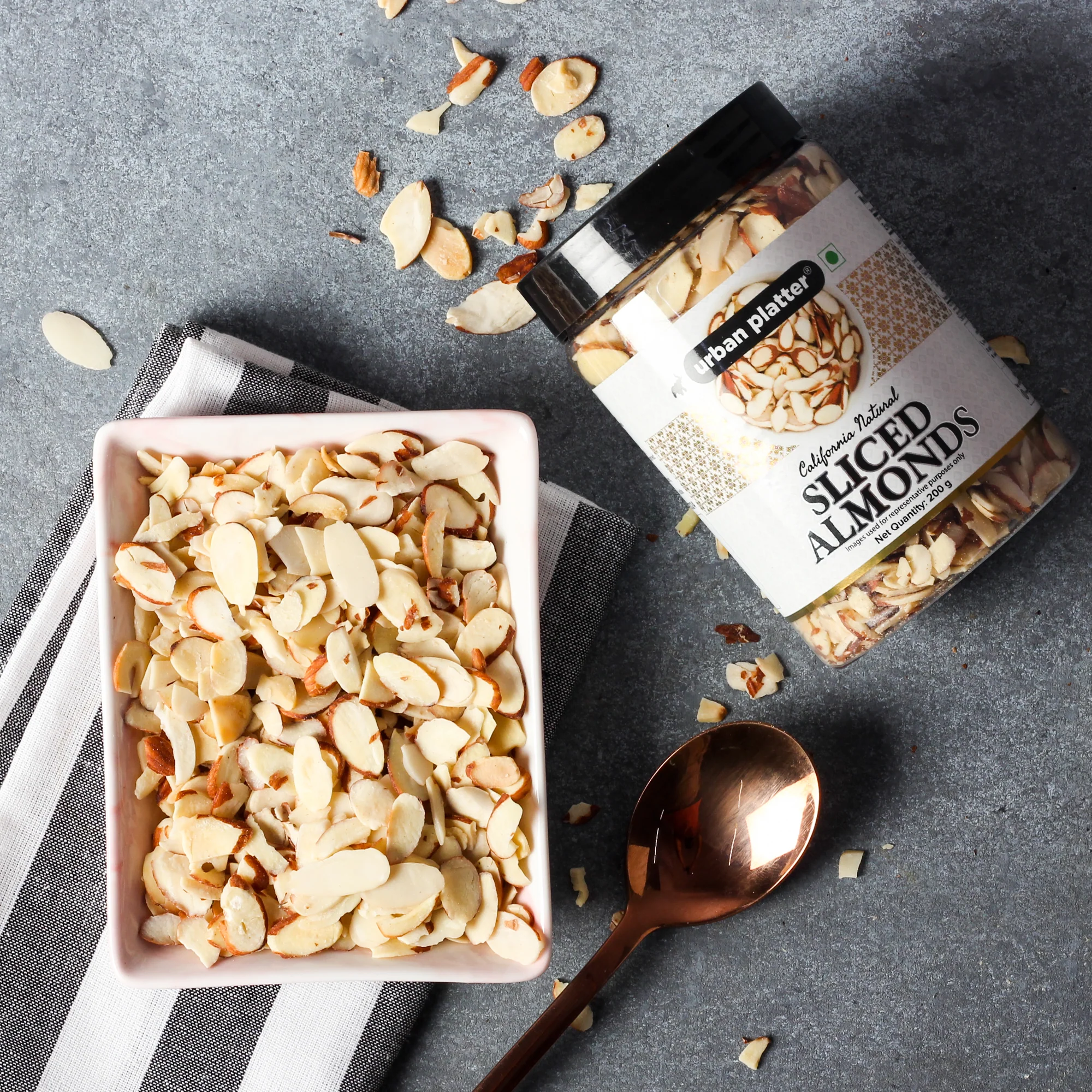 Sliced California Almonds, 200g (Badam Flakes, Perfect for Garnish, Baking and Salads) - Image 6