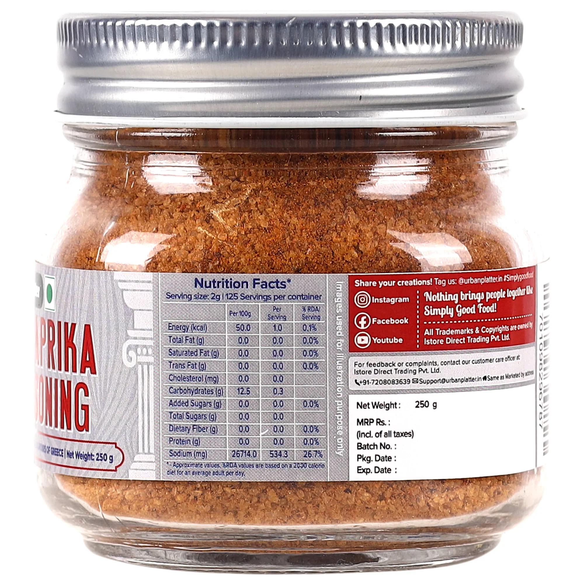 Smoked Paprika Salt Seasoning, 250g (Product of Greece, Greek Sea Salt, Naturally Cold Smoked, Season Vegetables) - Image 2