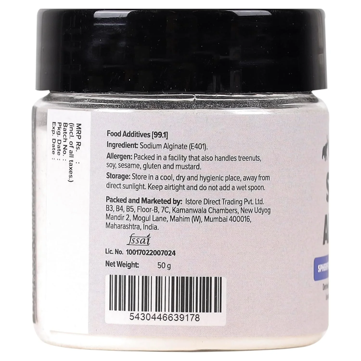 Sodium Alginate Powder, 50g [Food Grade | Molecular Gastronomy | Thickening Agent | Stabilizing Agent | Spherification] - Image 2