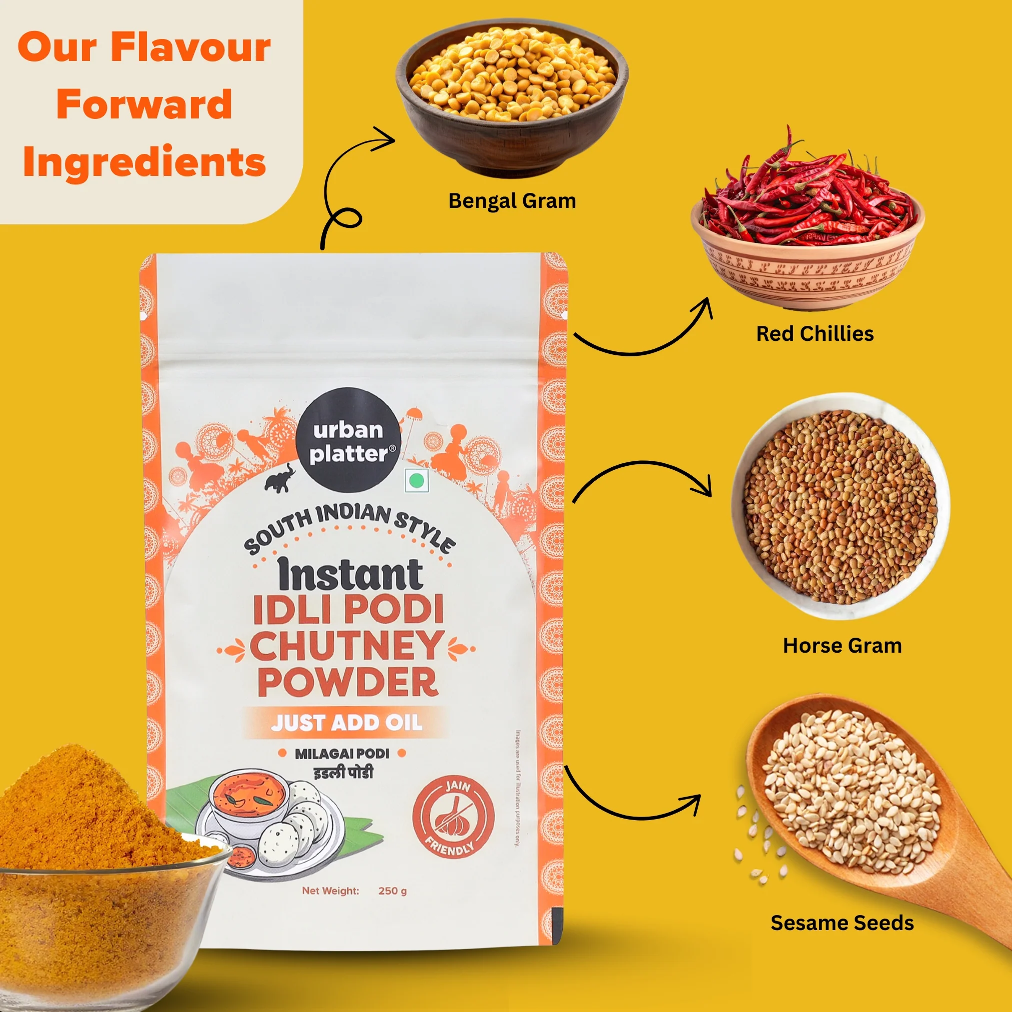 South Indian Style Instant Idli Podi Chutney Powder, 250g (Molaga Podi, Just Add Water) - Image 5