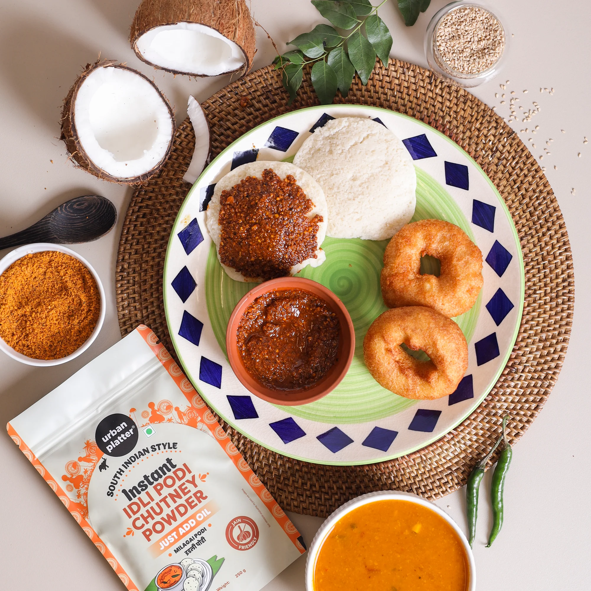 South Indian Style Instant Idli Podi Chutney Powder, 250g (Molaga Podi, Just Add Water) - Image 7