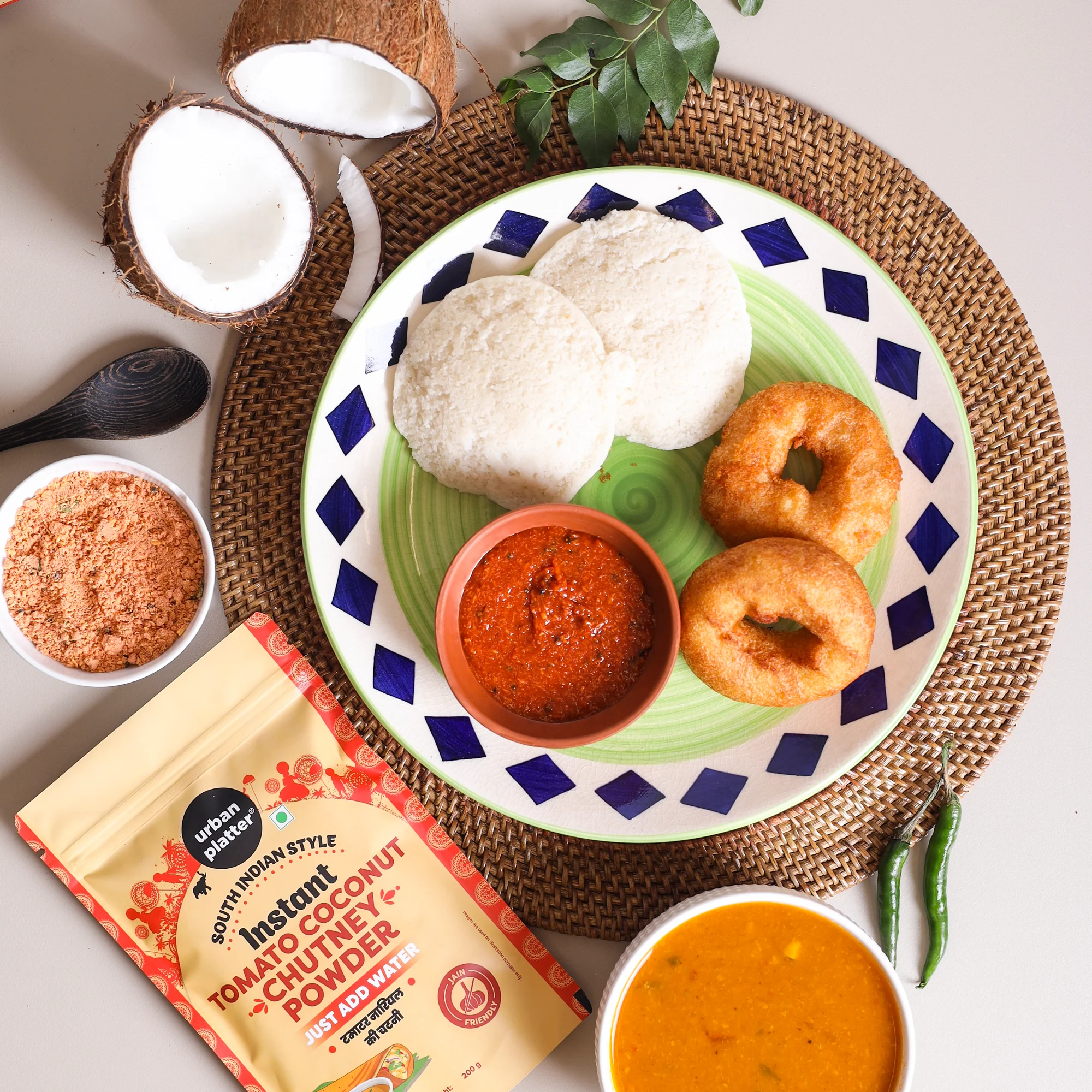 South Indian Style Instant Tomato Coconut Chutney Powder, 200g (Nariyal ki Chutney, Just Add Water) - Image 6