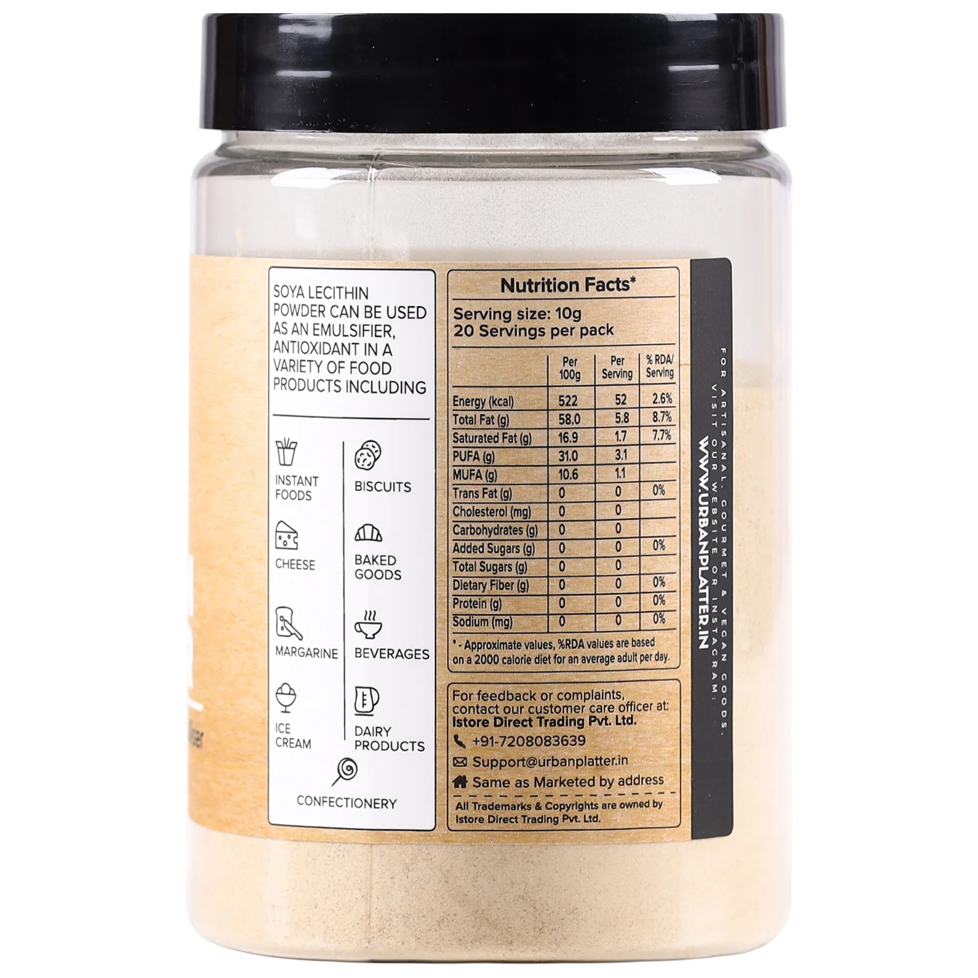 Soy Lecithin Powder, 200g (Soya lecithin | Emulsifier | Thickener | Stabiliser | Natural Food Additive | Add to bakery, chocolate & confectionery products) - Image 3