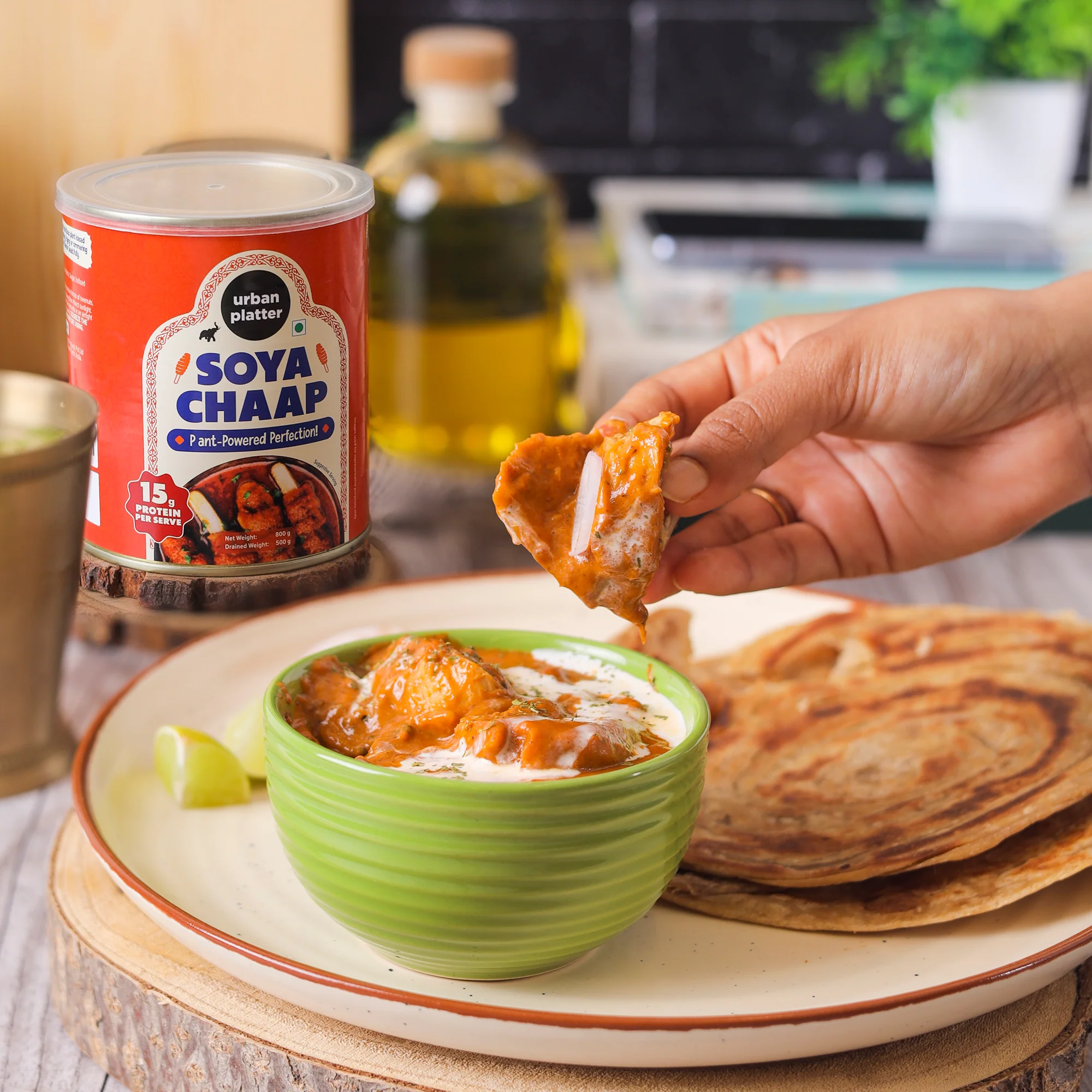 Soya Chaap in Brine, 800g (Canned | Chunks on Stick | Drained Weight - 500g, Rich in Plant Protein| Soy Chap) - Image 7